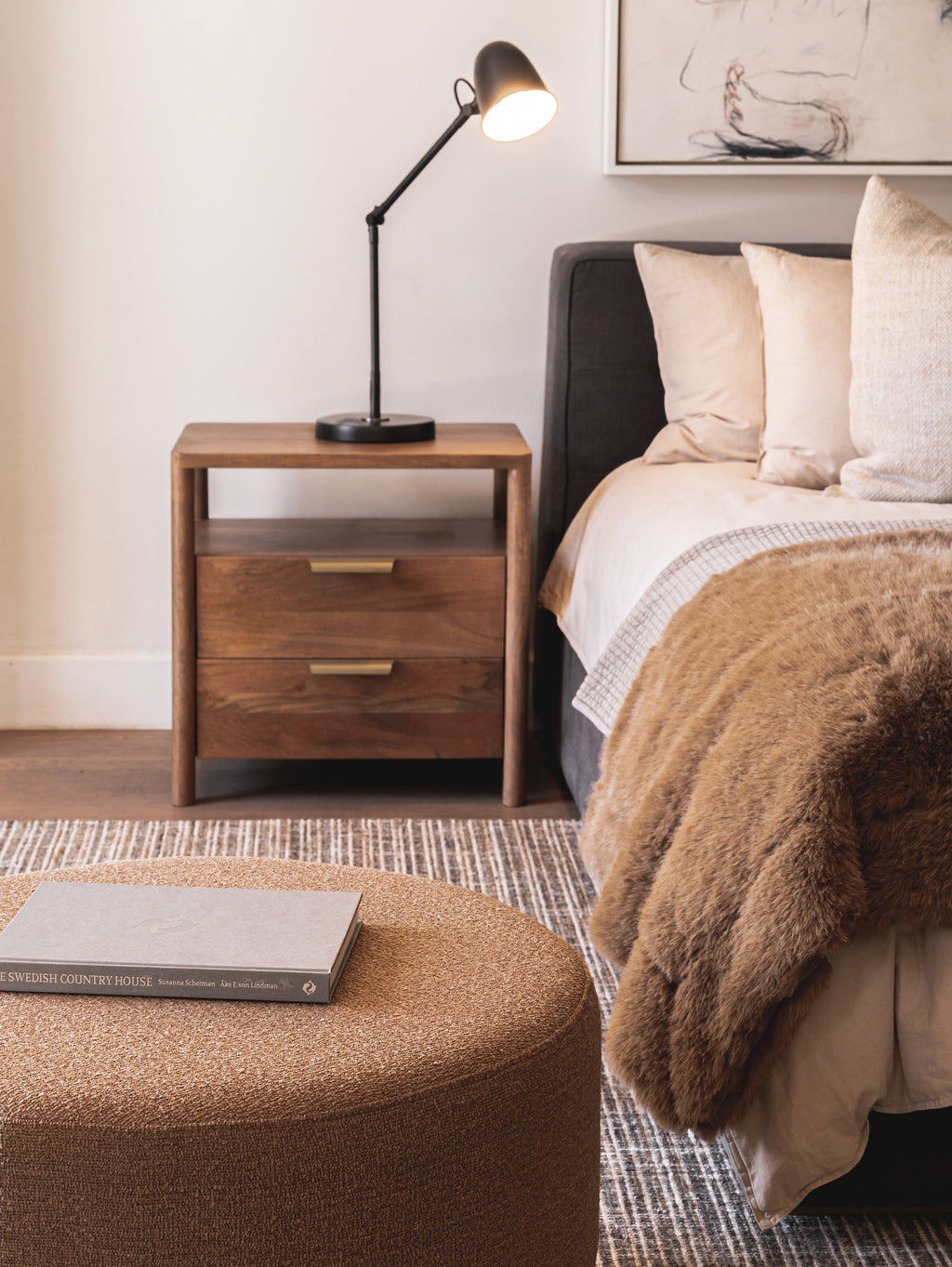 Table de chevet en bois pour chambre à coucher