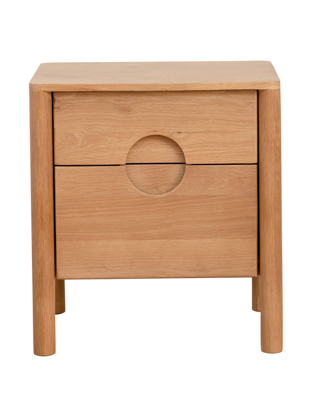 Table de chevet en chêne massif de style Mid-Century pour chambre à coucher