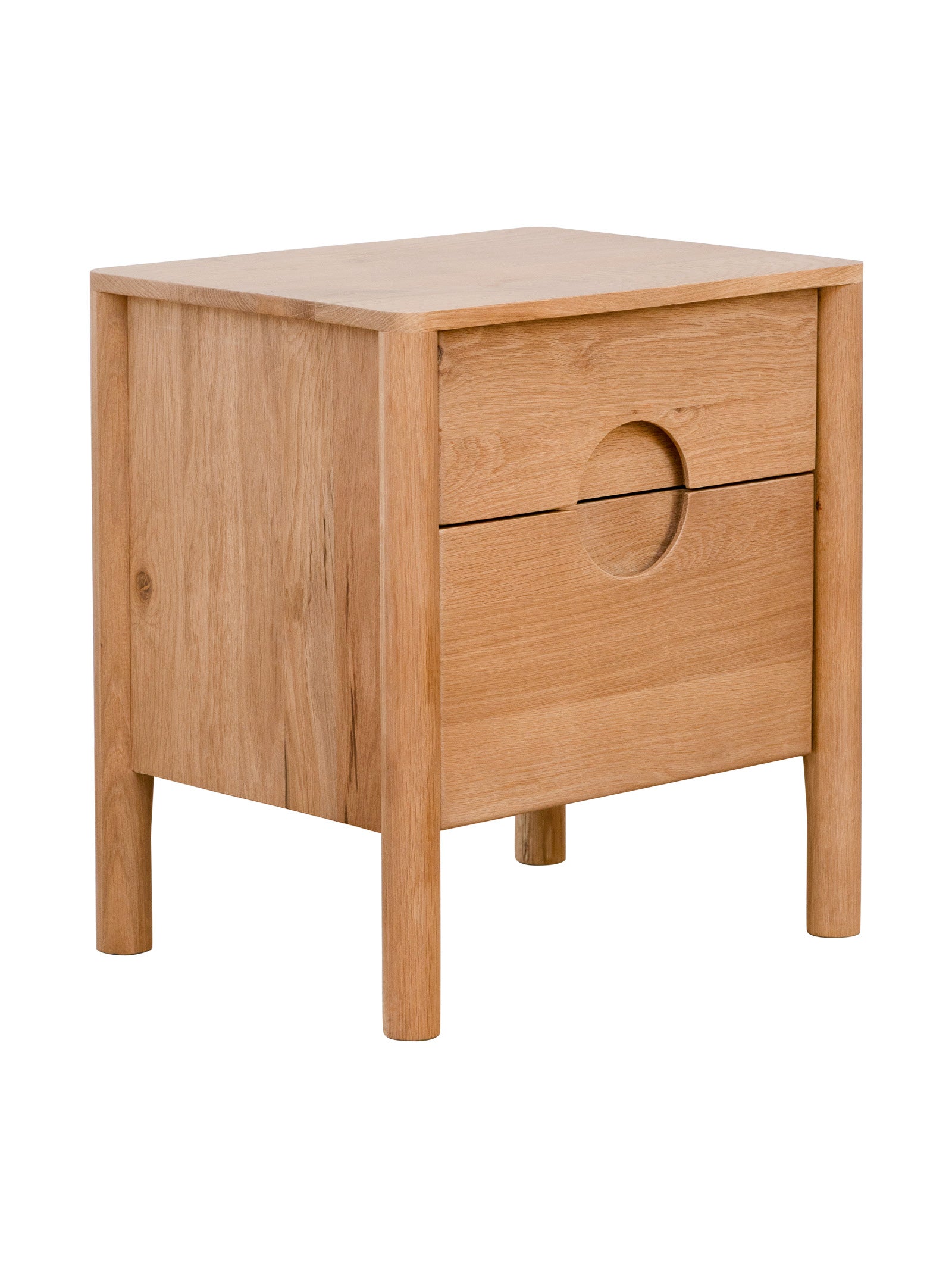 Table de chevet en chêne massif de style Mid-Century pour chambre à coucher