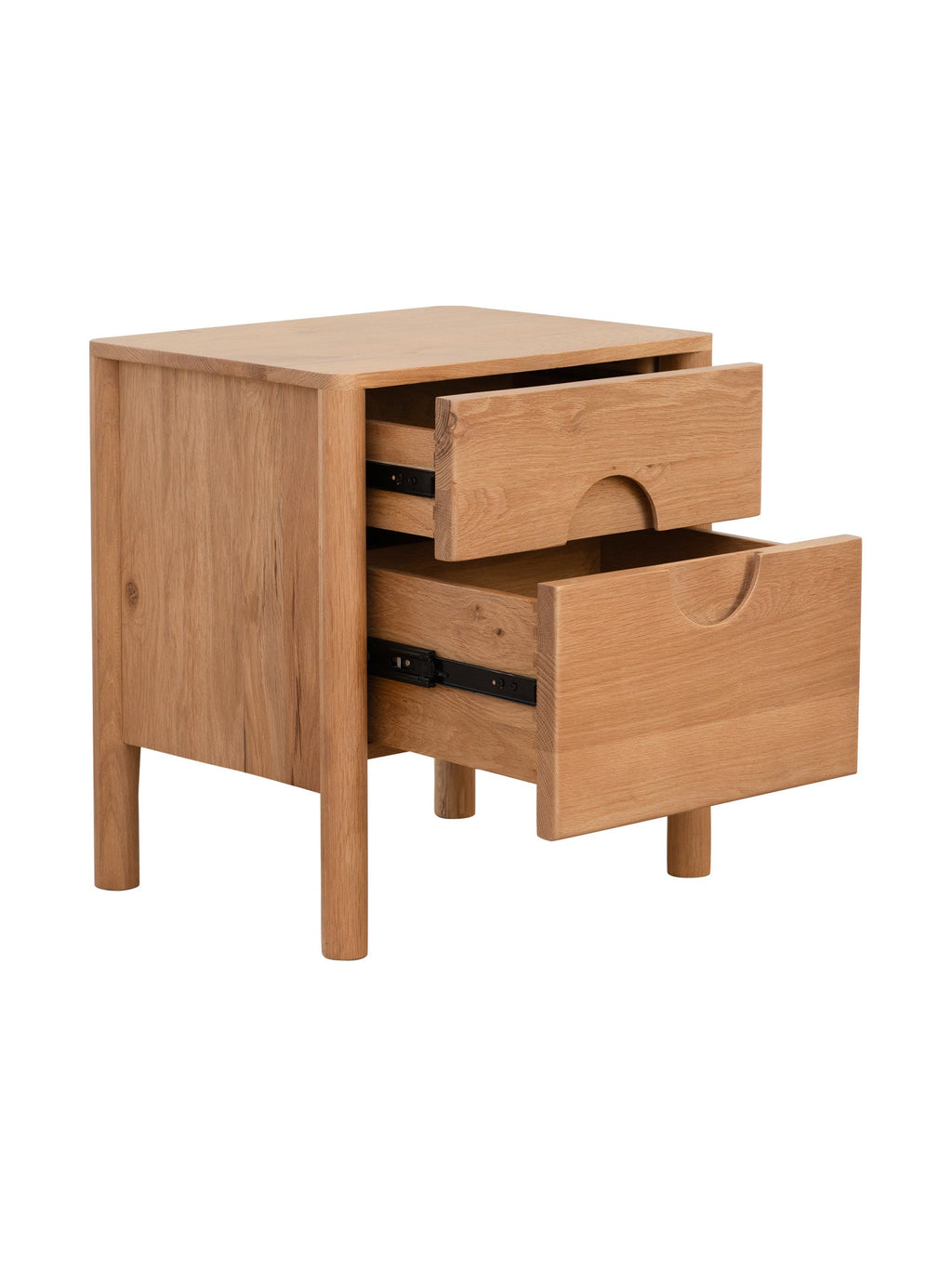 Table de chevet en chêne massif de style Mid-Century pour chambre à coucher