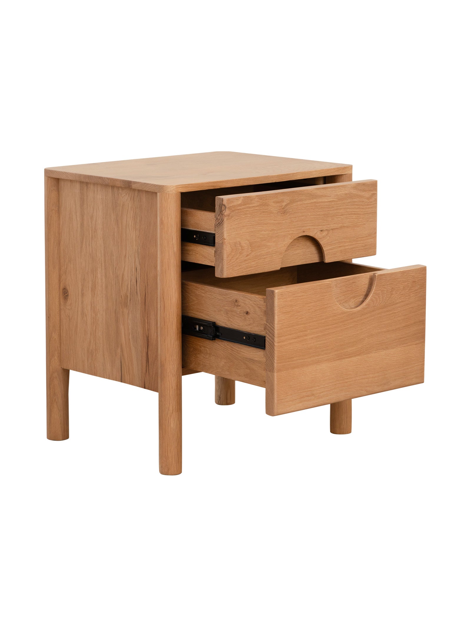 Table de chevet en chêne massif de style Mid-Century pour chambre à coucher