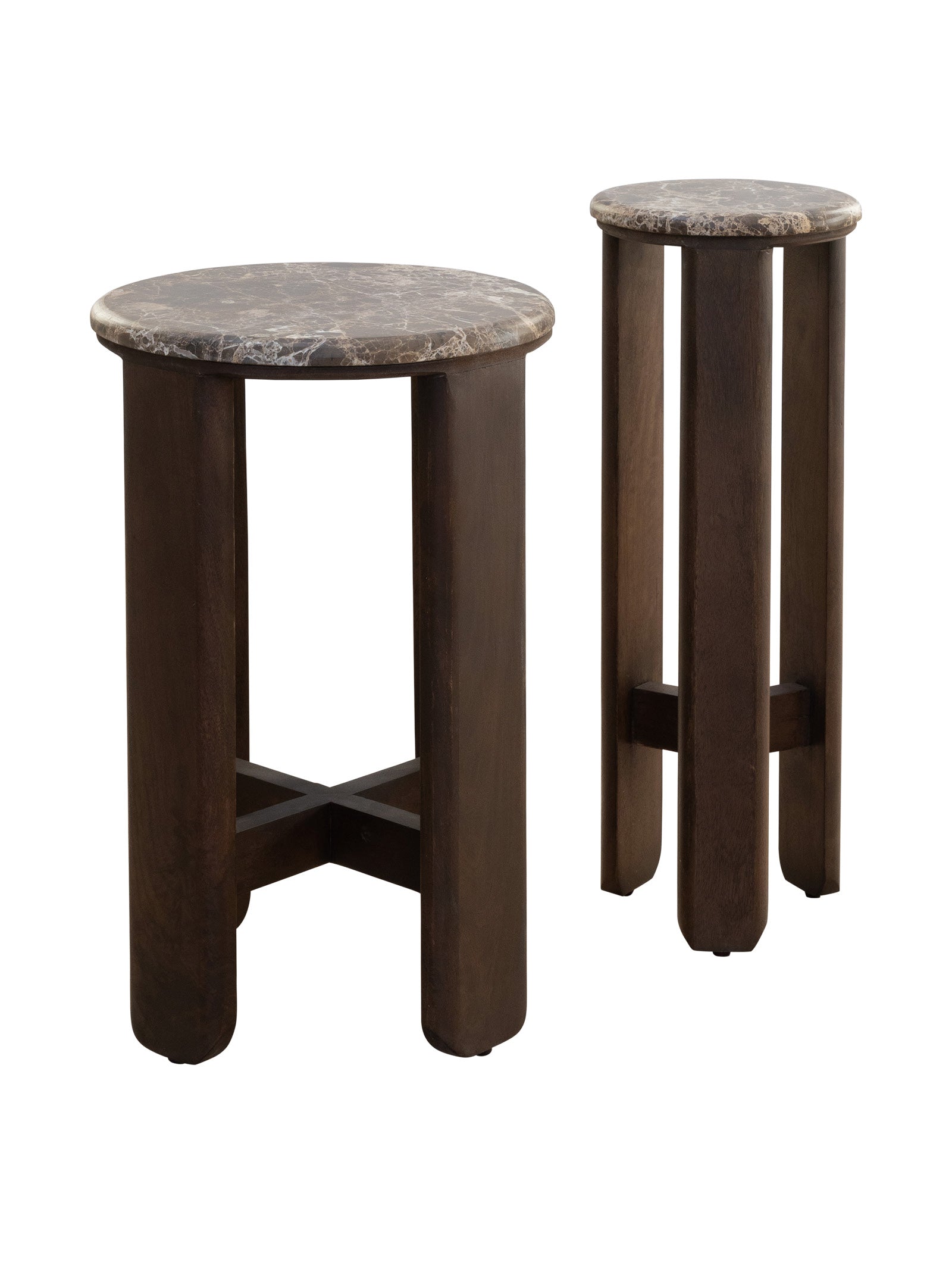 Table d'appoint en marbre contemporaine pour salon