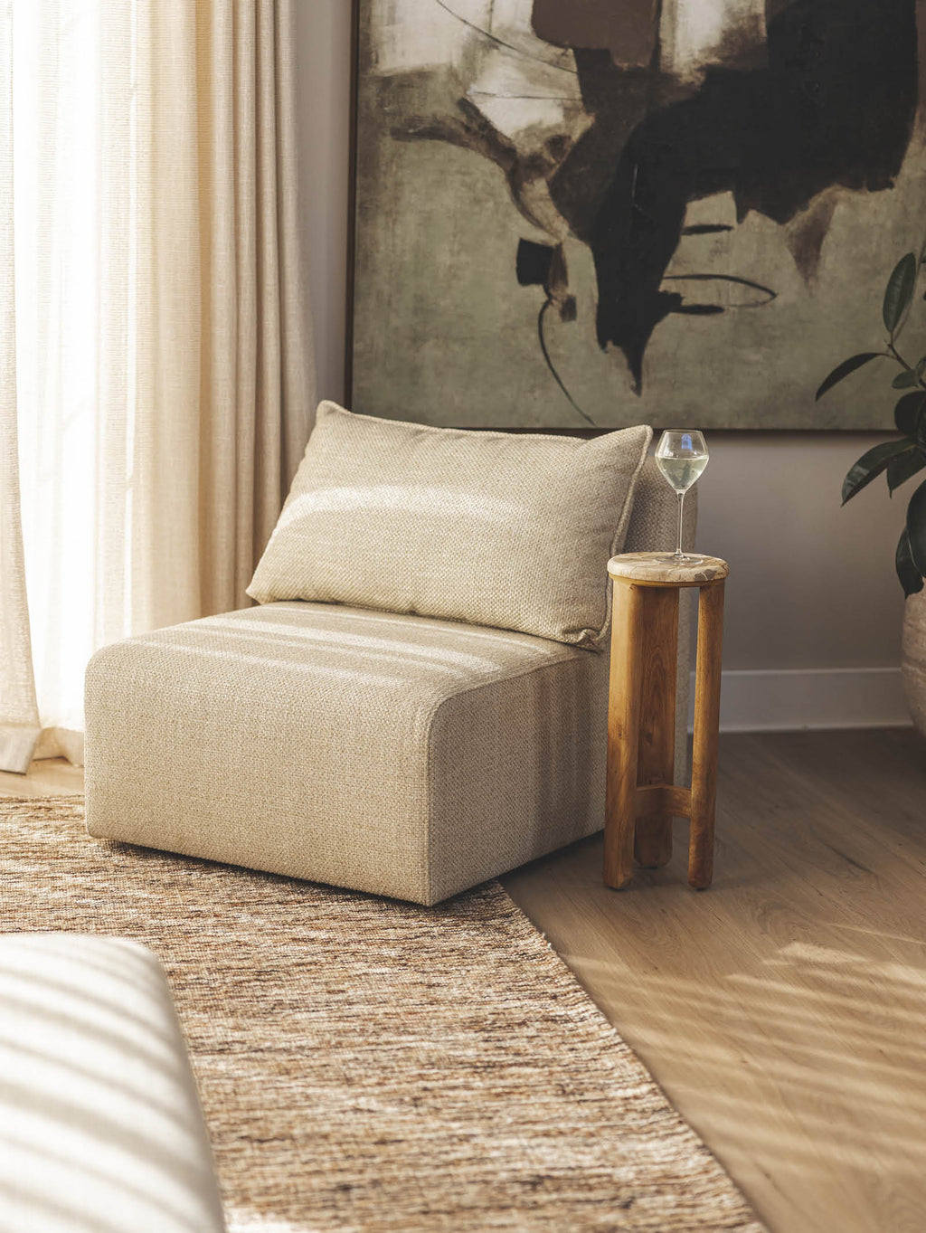 Table d'appoint en marbre contemporaine pour salon
