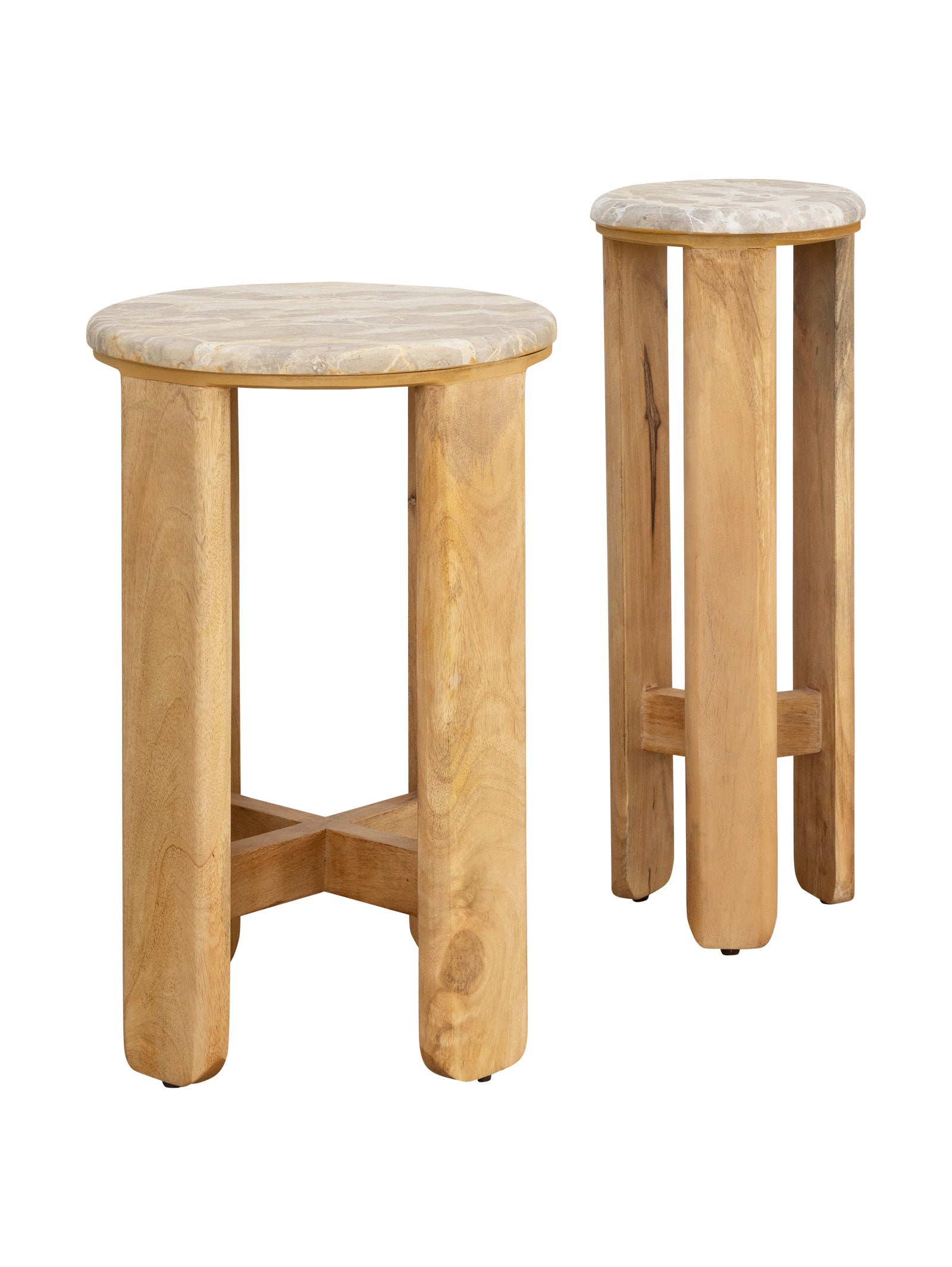 Table d'appoint en marbre contemporaine pour salon