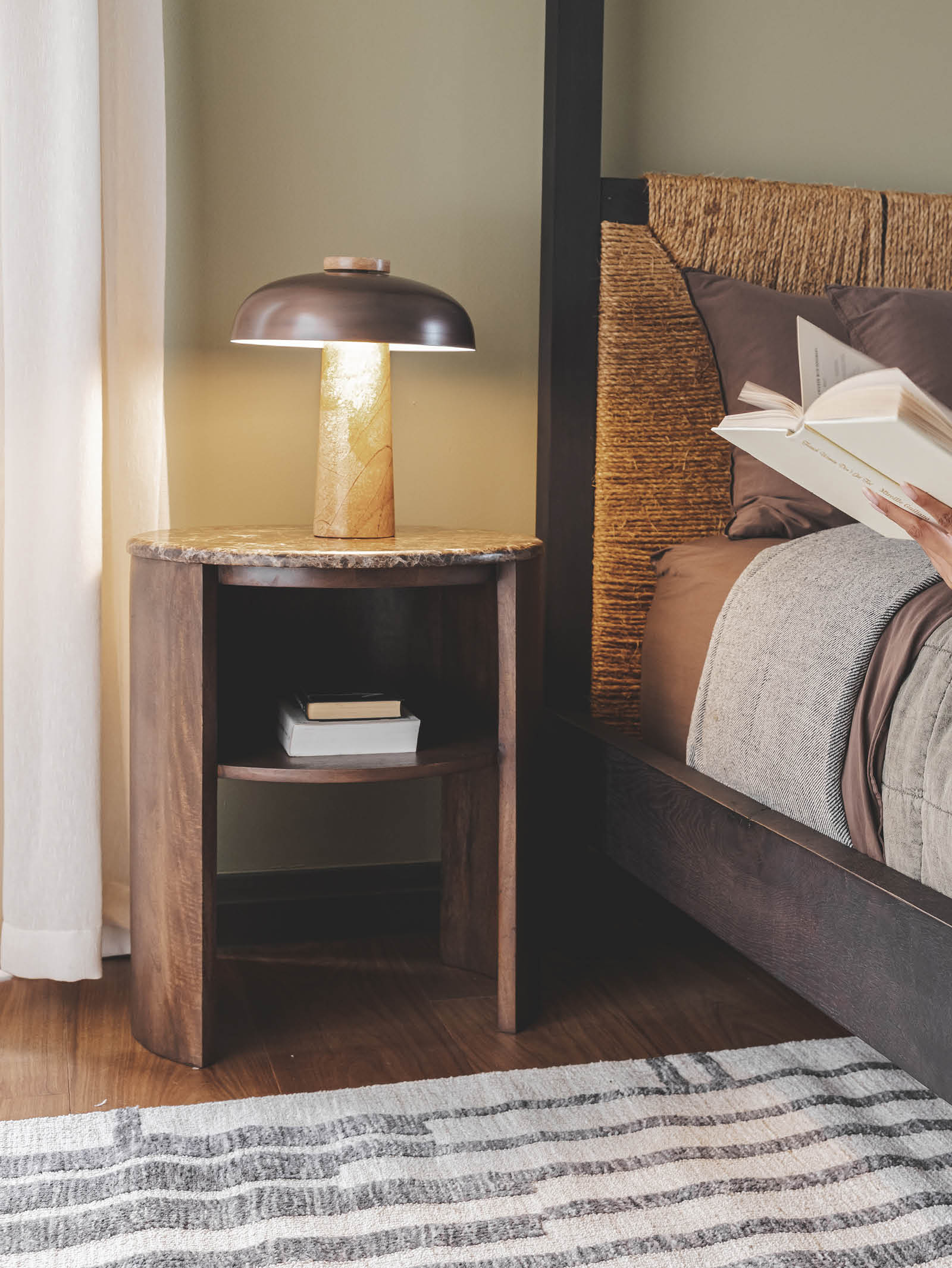 Table de chevet en marbre pour chambre à coucher