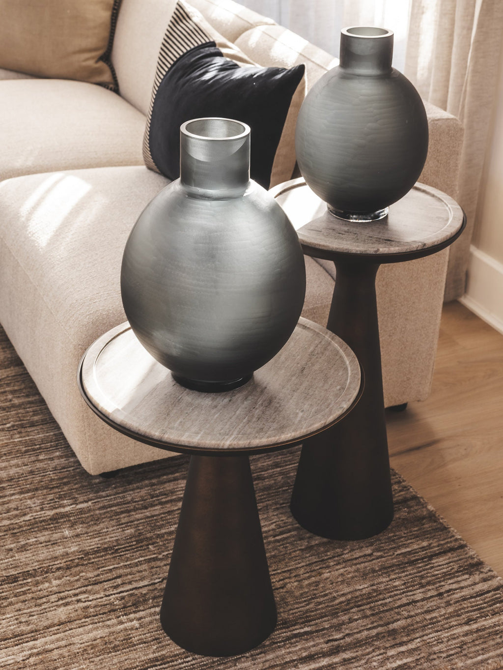Table d'appoint moderne en aluminium pour patio