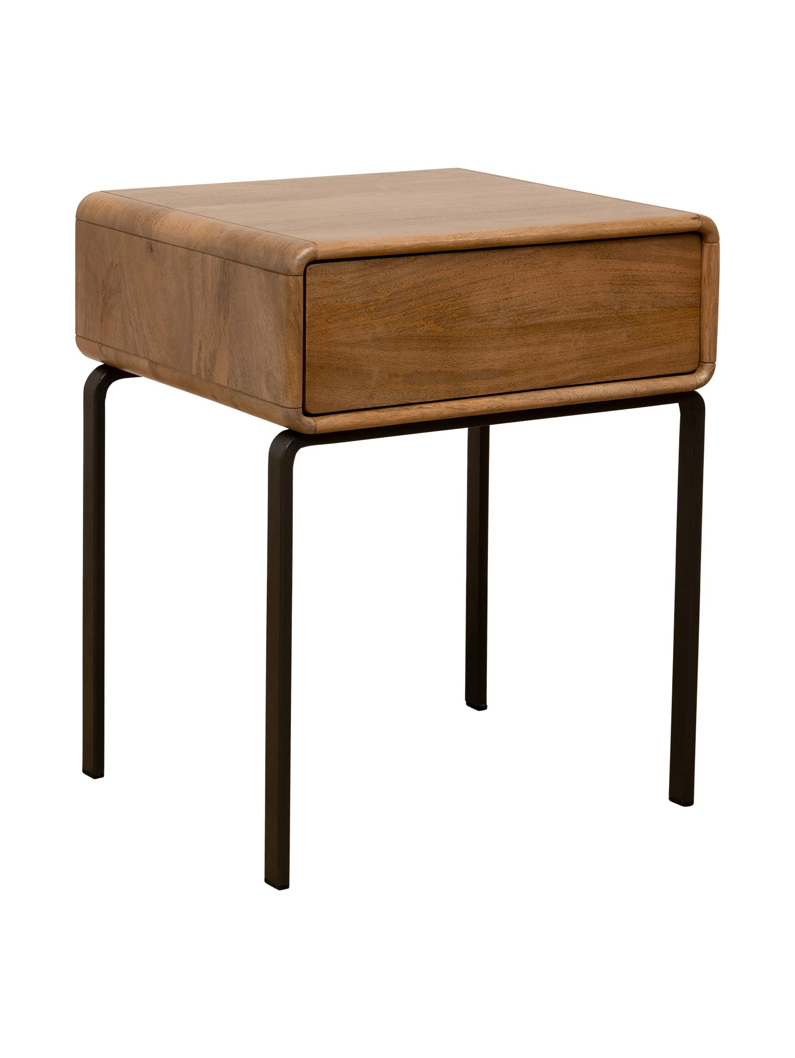 Table de chevet industrielle en bois pour chambre à coucher