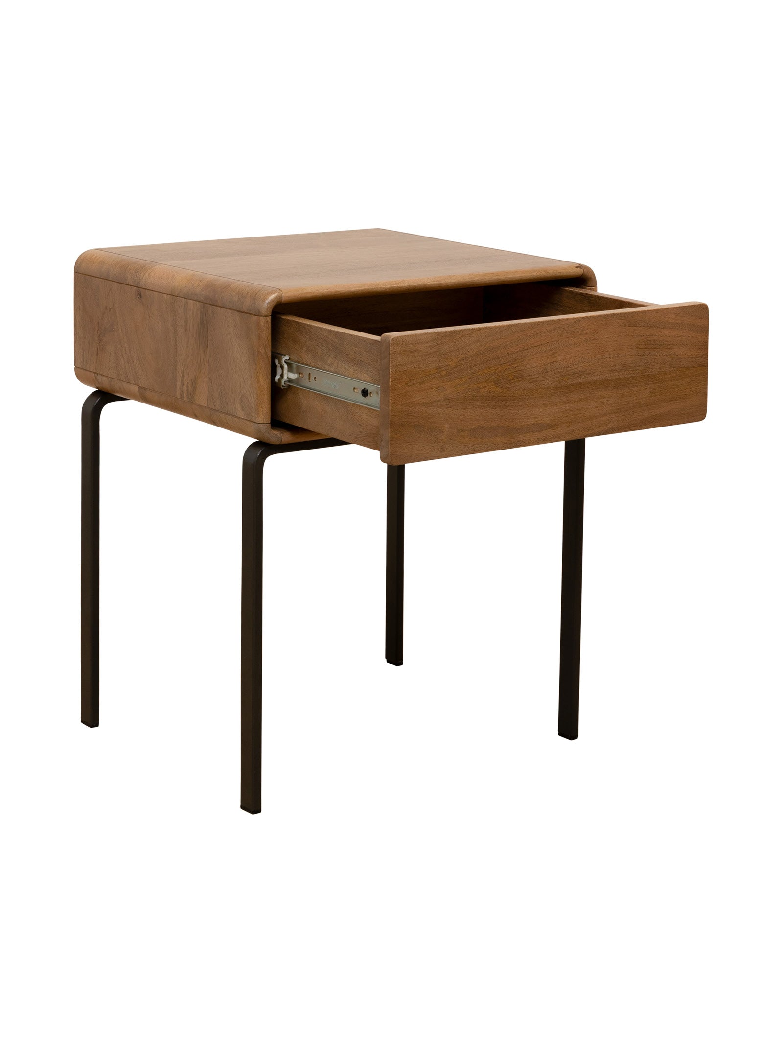 Table de chevet industrielle en bois pour chambre à coucher
