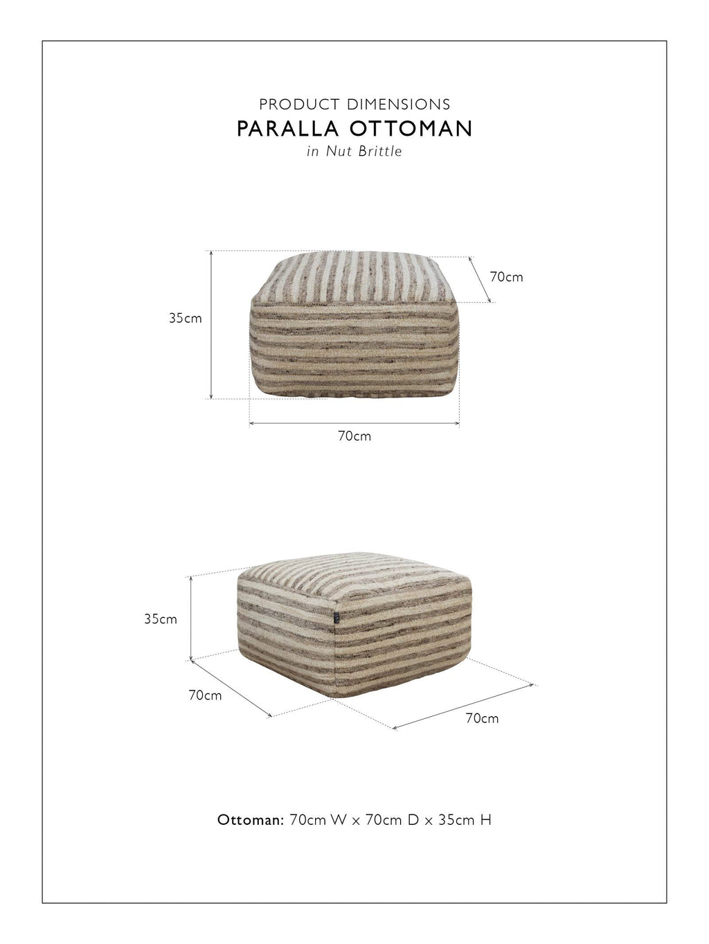 Pouf de salon en tissu classique