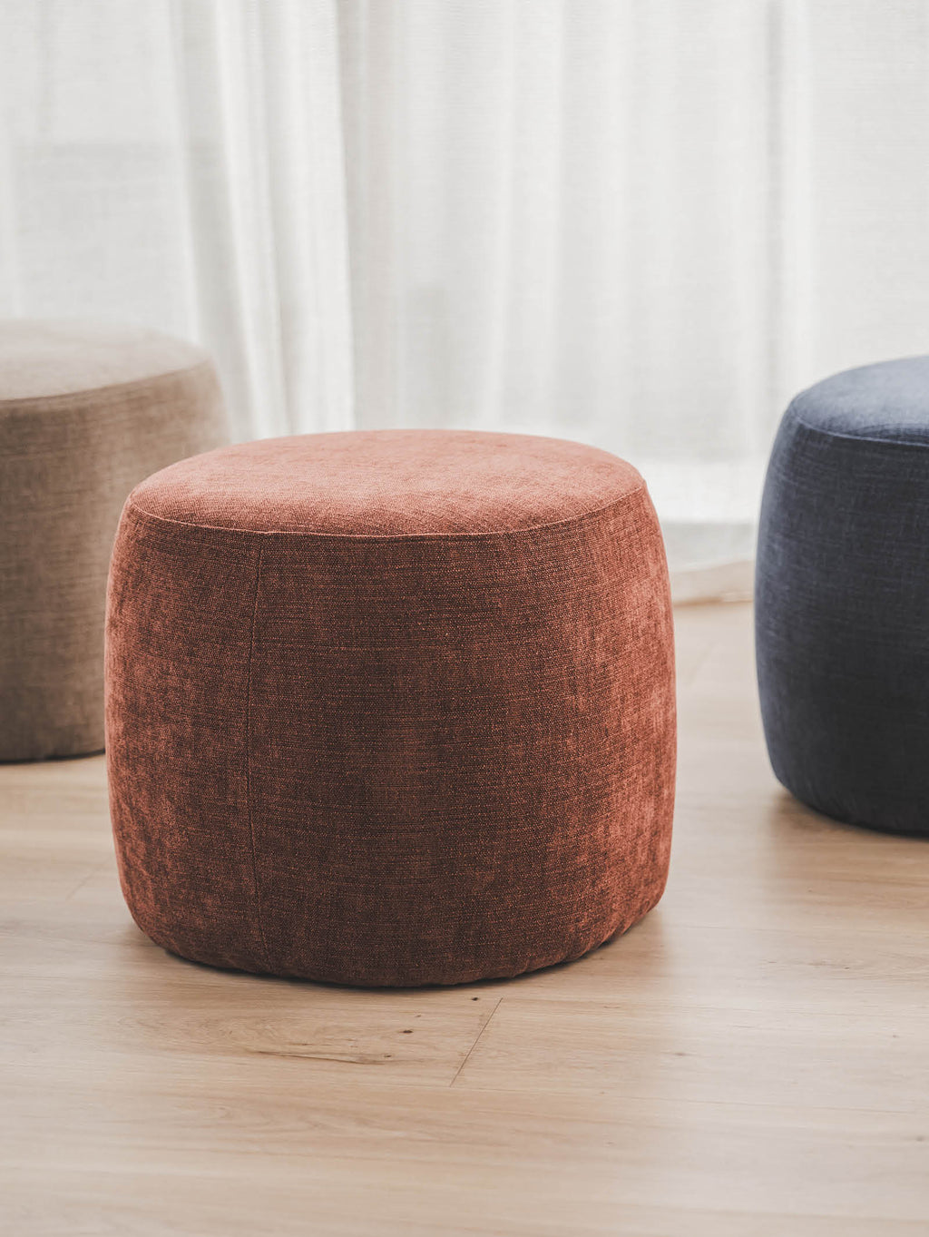 Pouf de salon en tissu