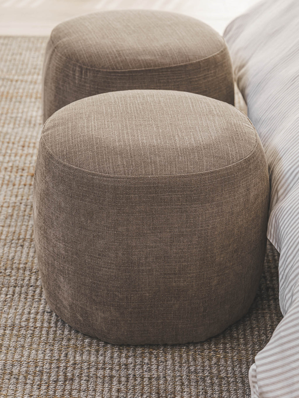 Pouf de salon en tissu