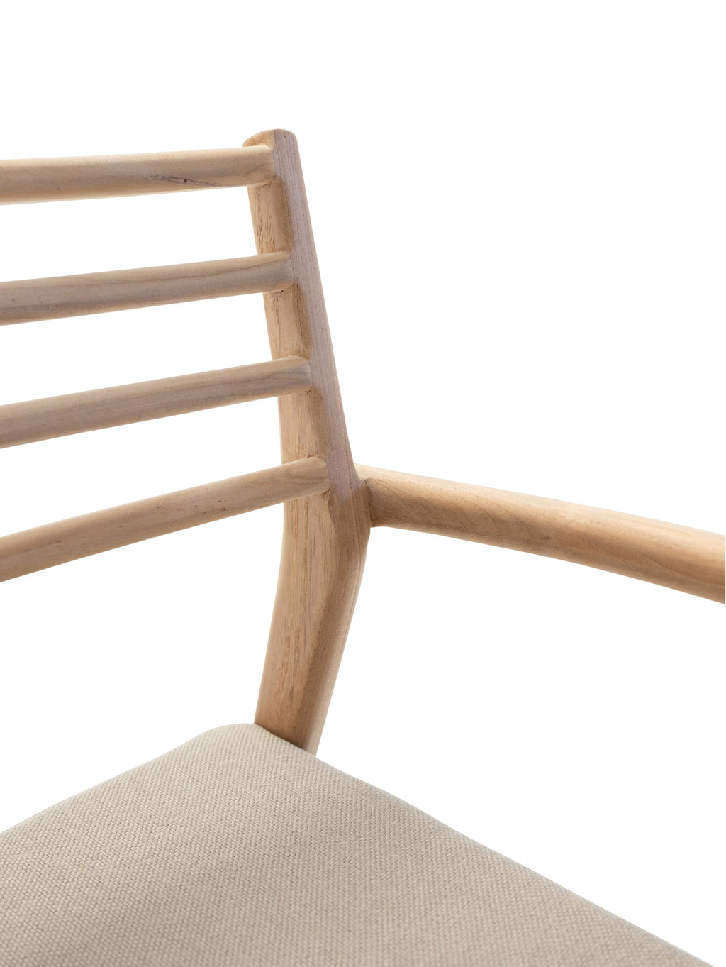 Chaise de salle à manger en teck empilable pour patio