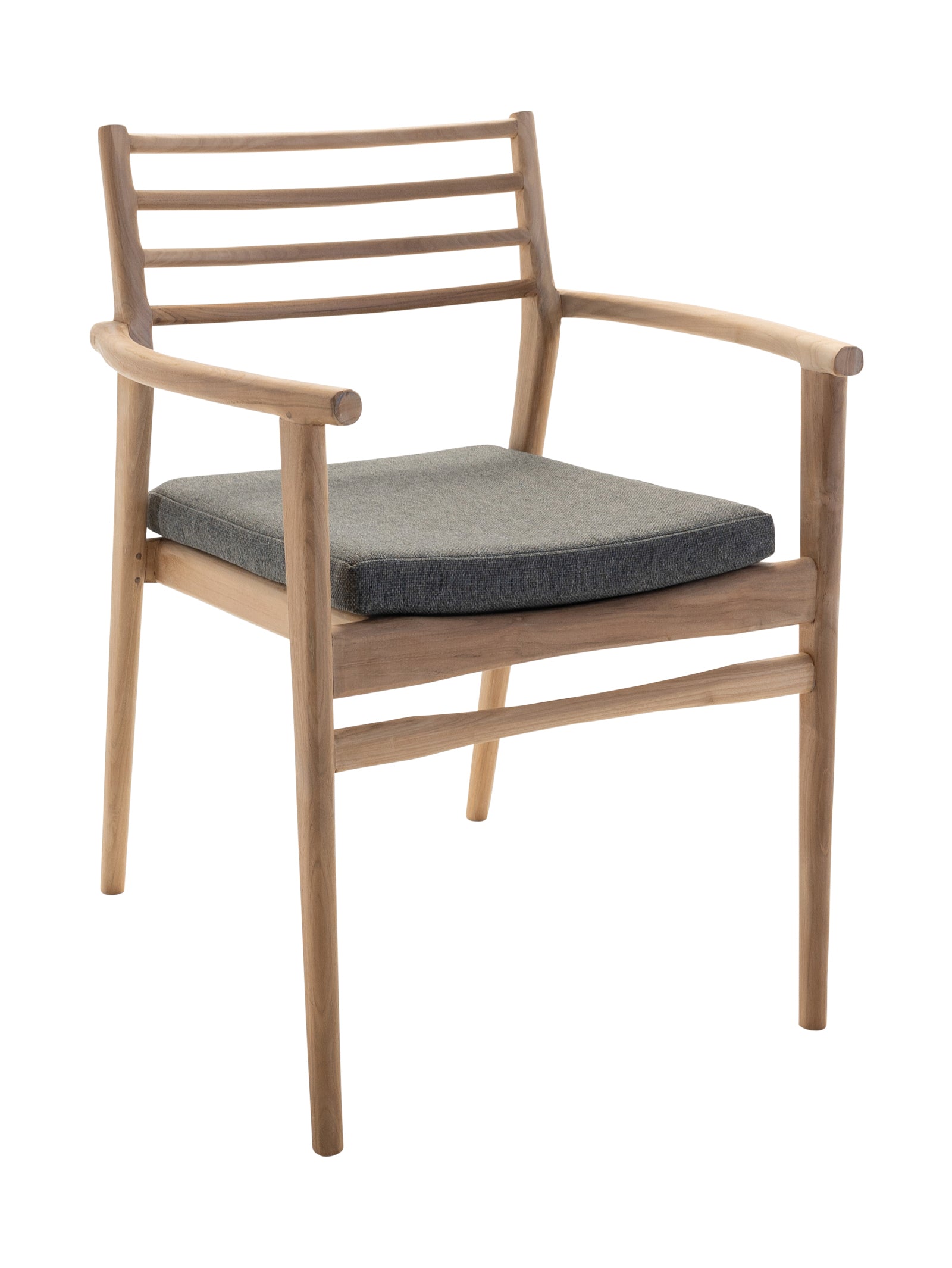 Chaise de salle à manger en teck empilable pour patio