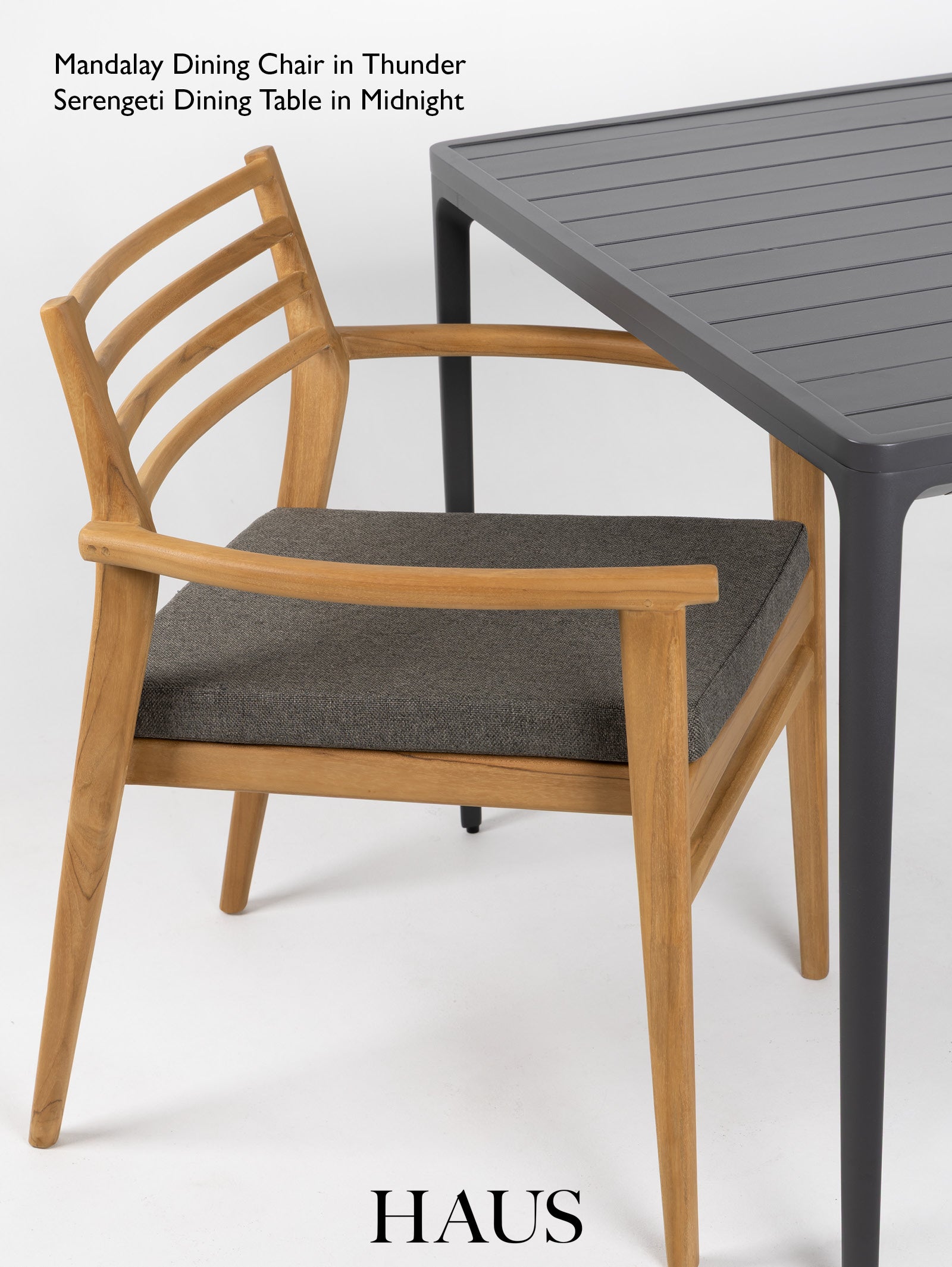 Chaise de salle à manger en teck empilable pour terrasse