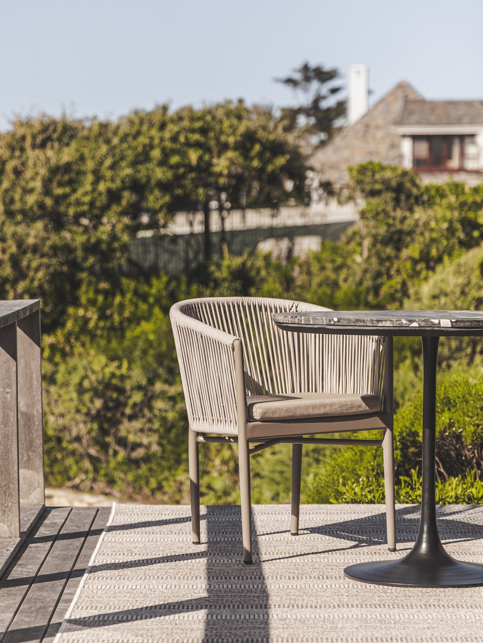 Chaise de salle à manger en aluminium pour patio