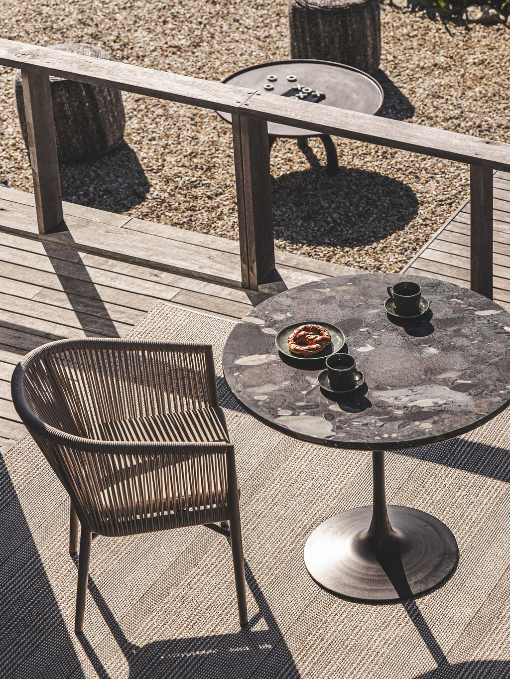 Chaise de salle à manger en aluminium pour patio