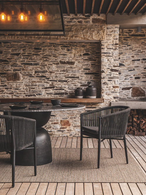 Chaise de salle à manger en aluminium pour terrasse