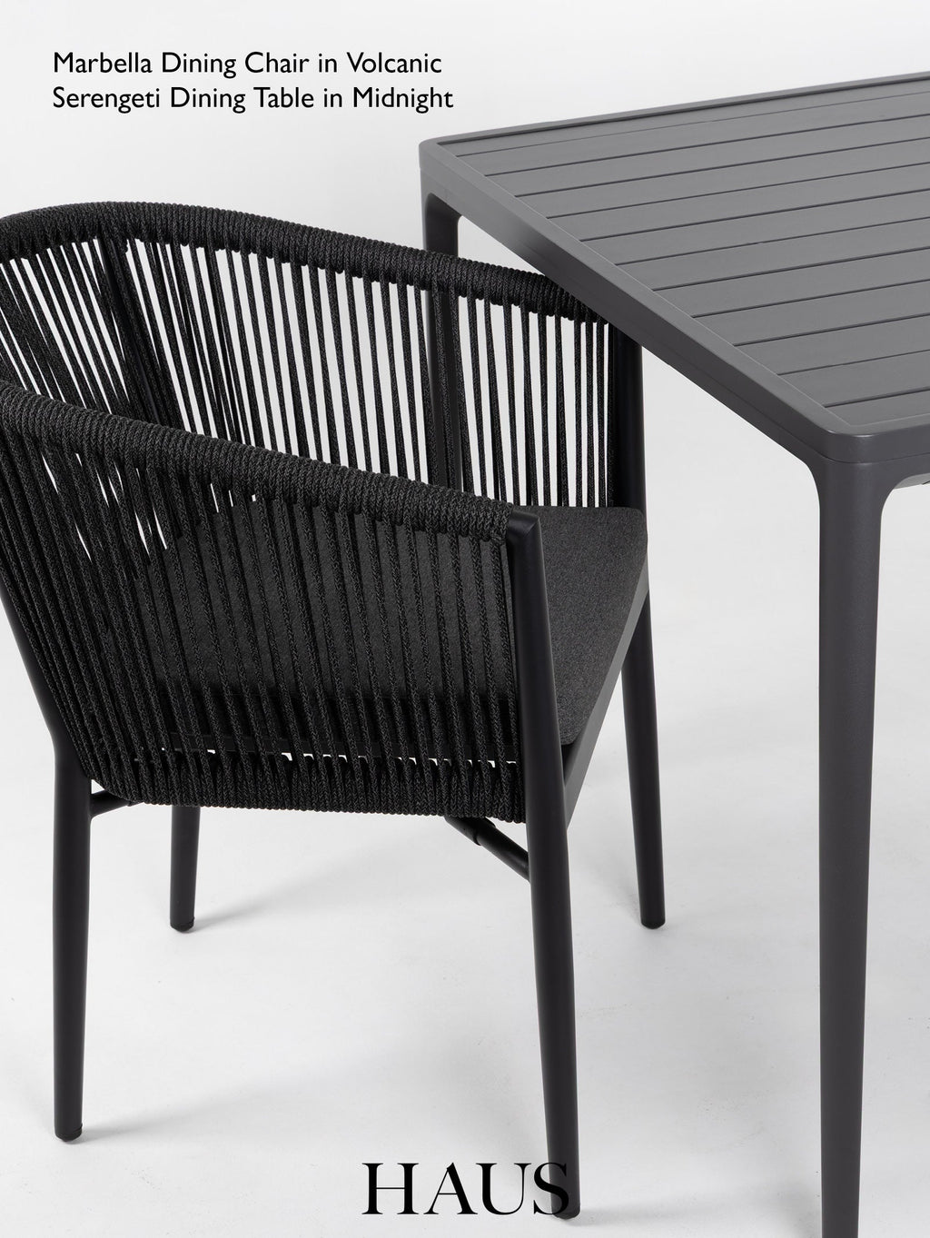 Chaise de salle à manger en aluminium pour terrasse