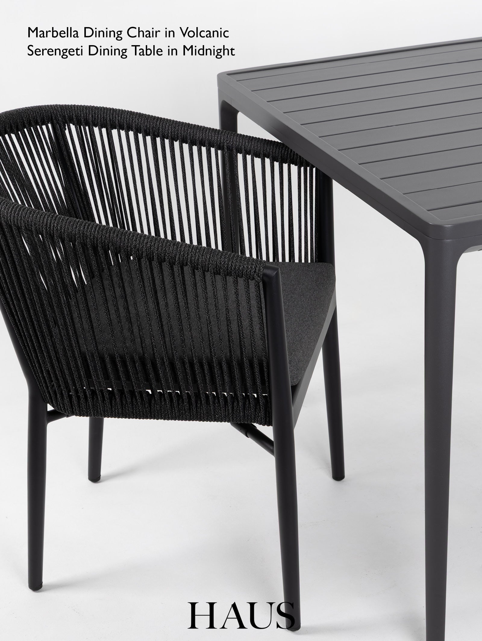 Chaise de salle à manger en aluminium pour terrasse