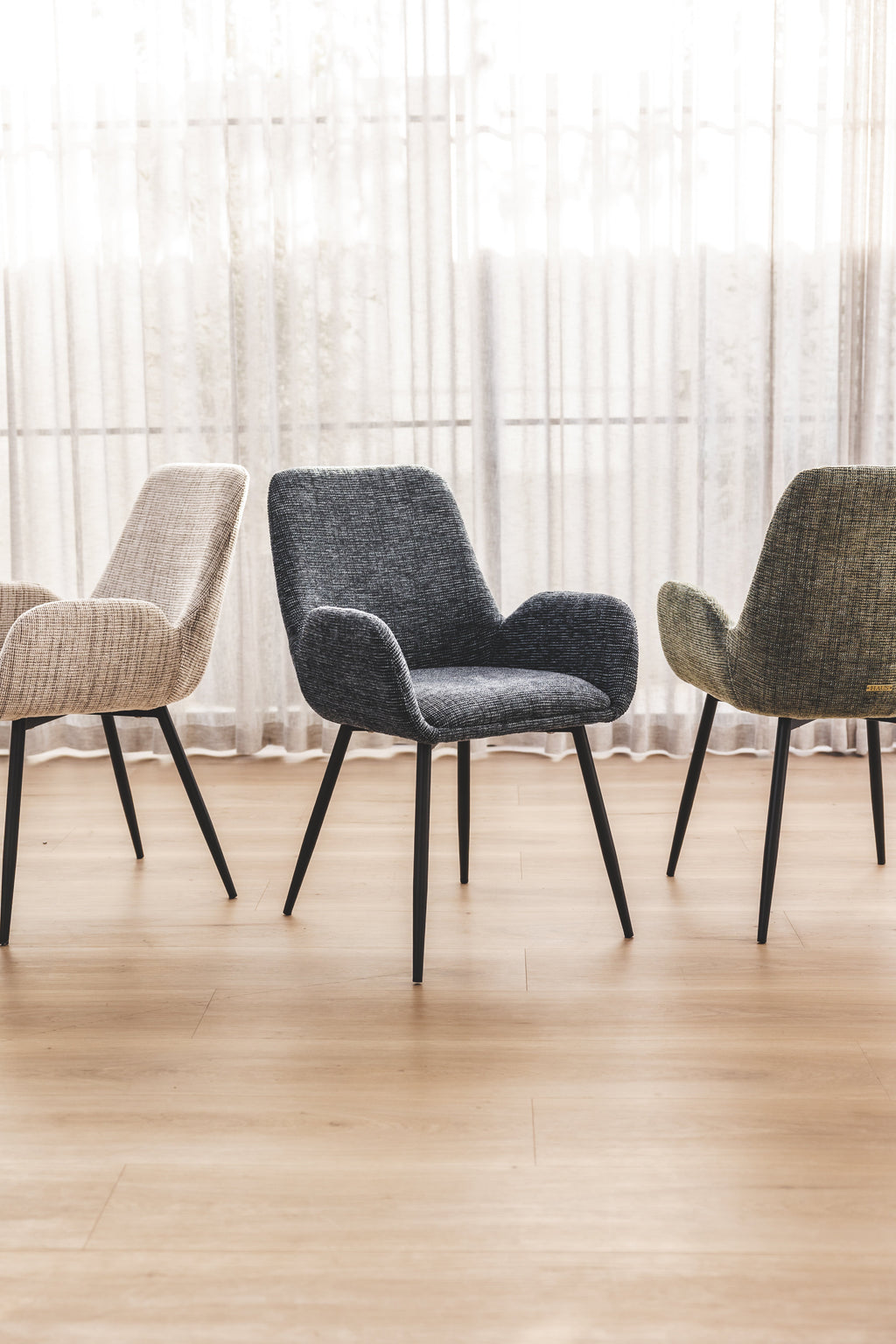 Chaise de salle à manger en tissu
