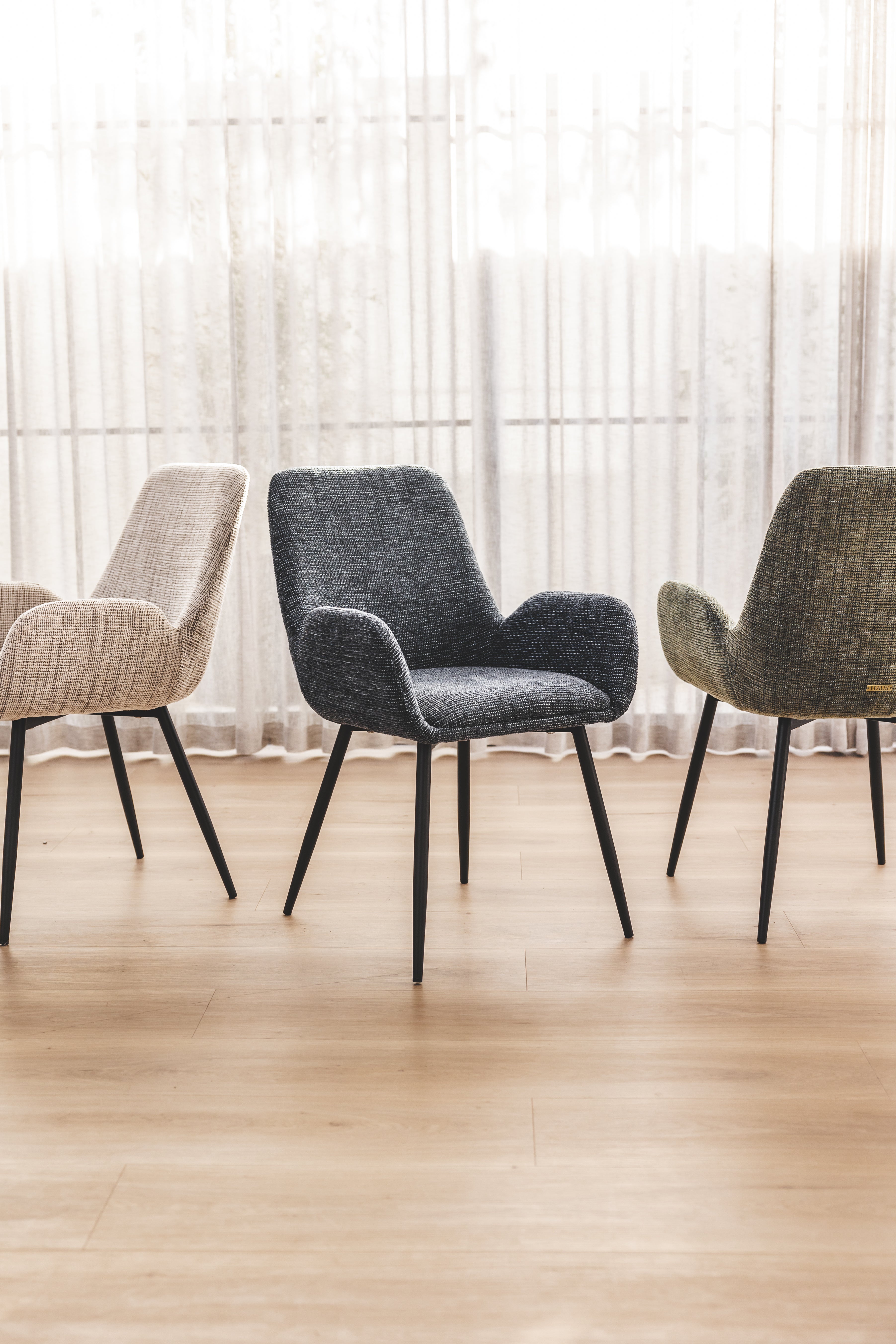 Chaise de salle à manger en tissu