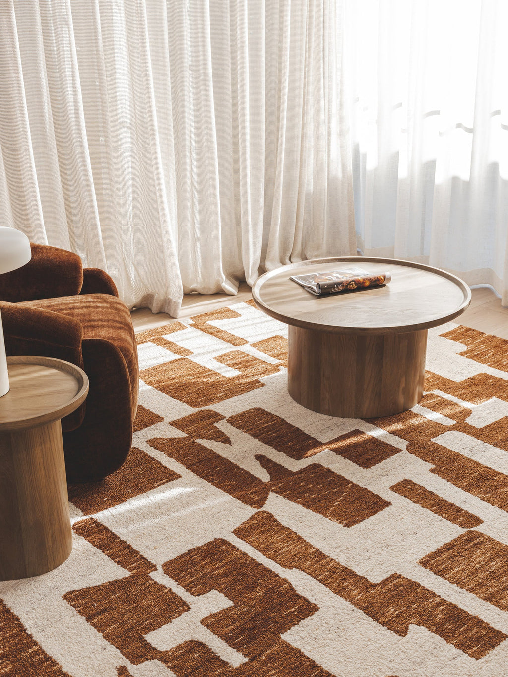 Table basse contemporaine en chêne pour salon