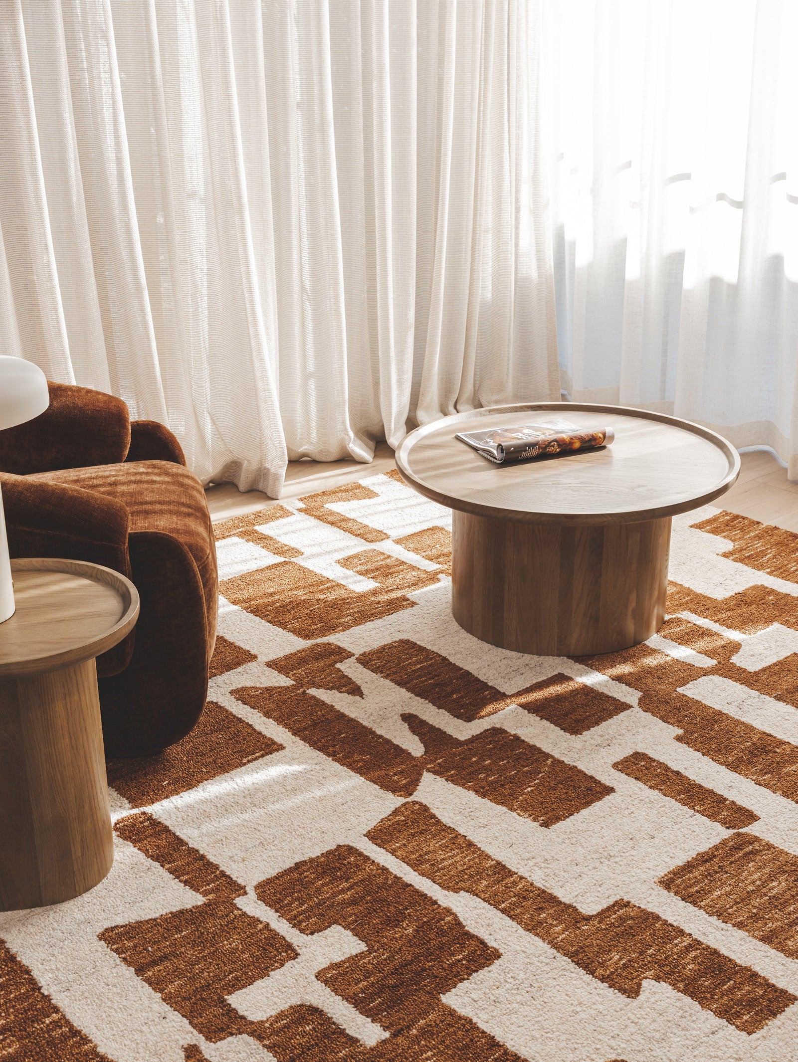Table basse contemporaine en chêne pour salon