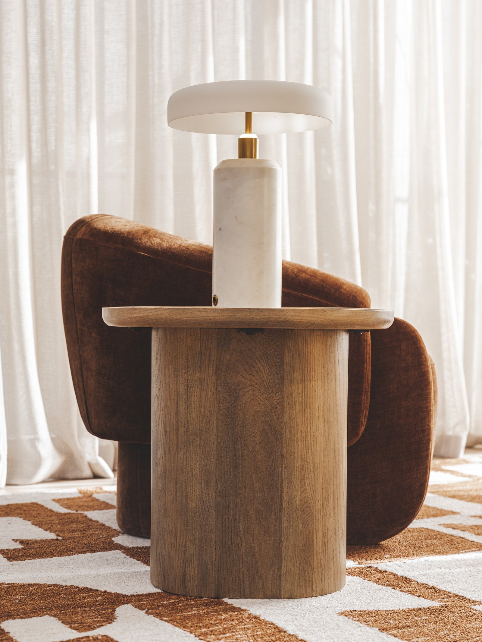Table basse contemporaine en chêne pour salon
