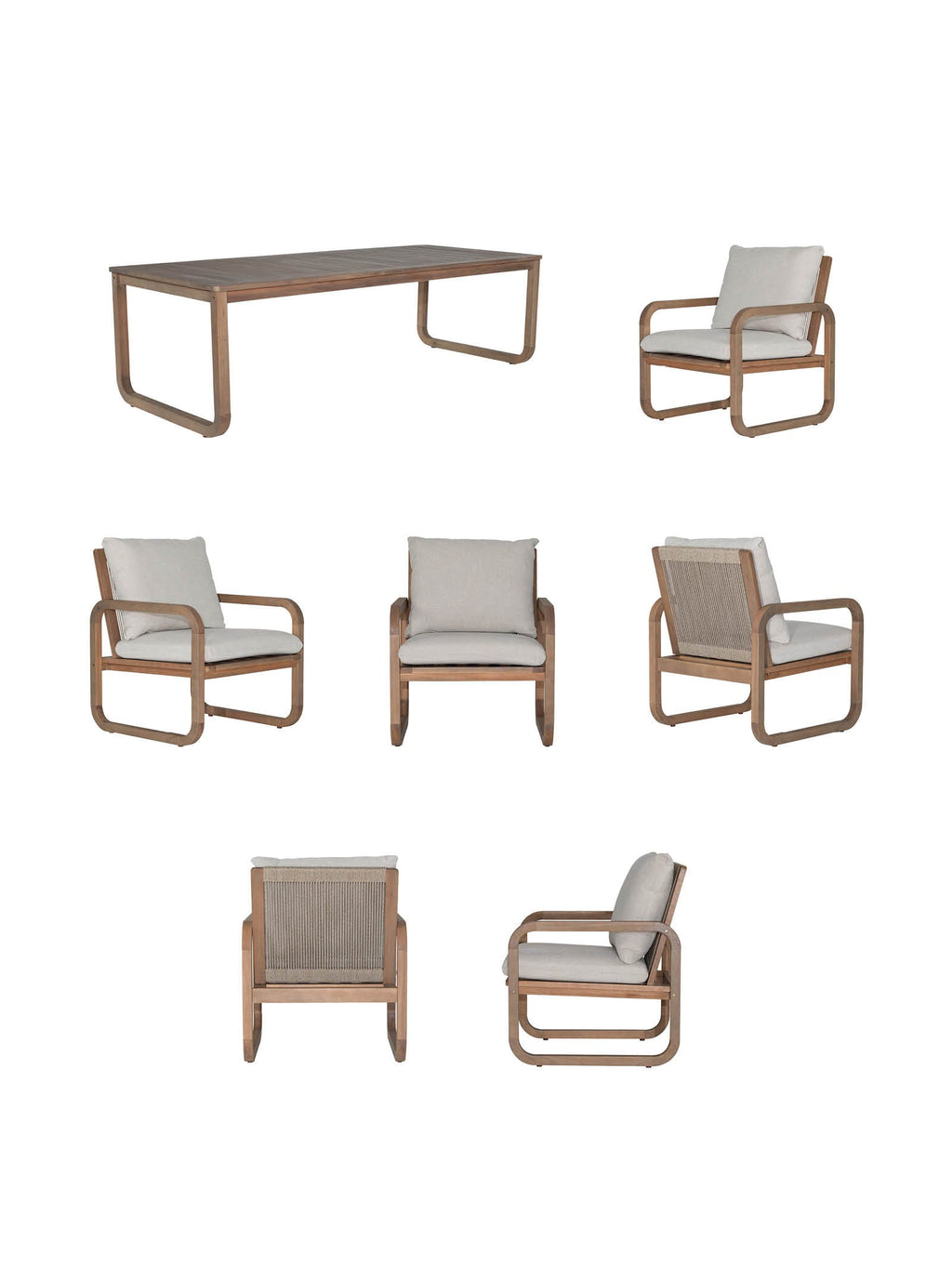 Table à manger en tissu résistant aux intempéries pour patio