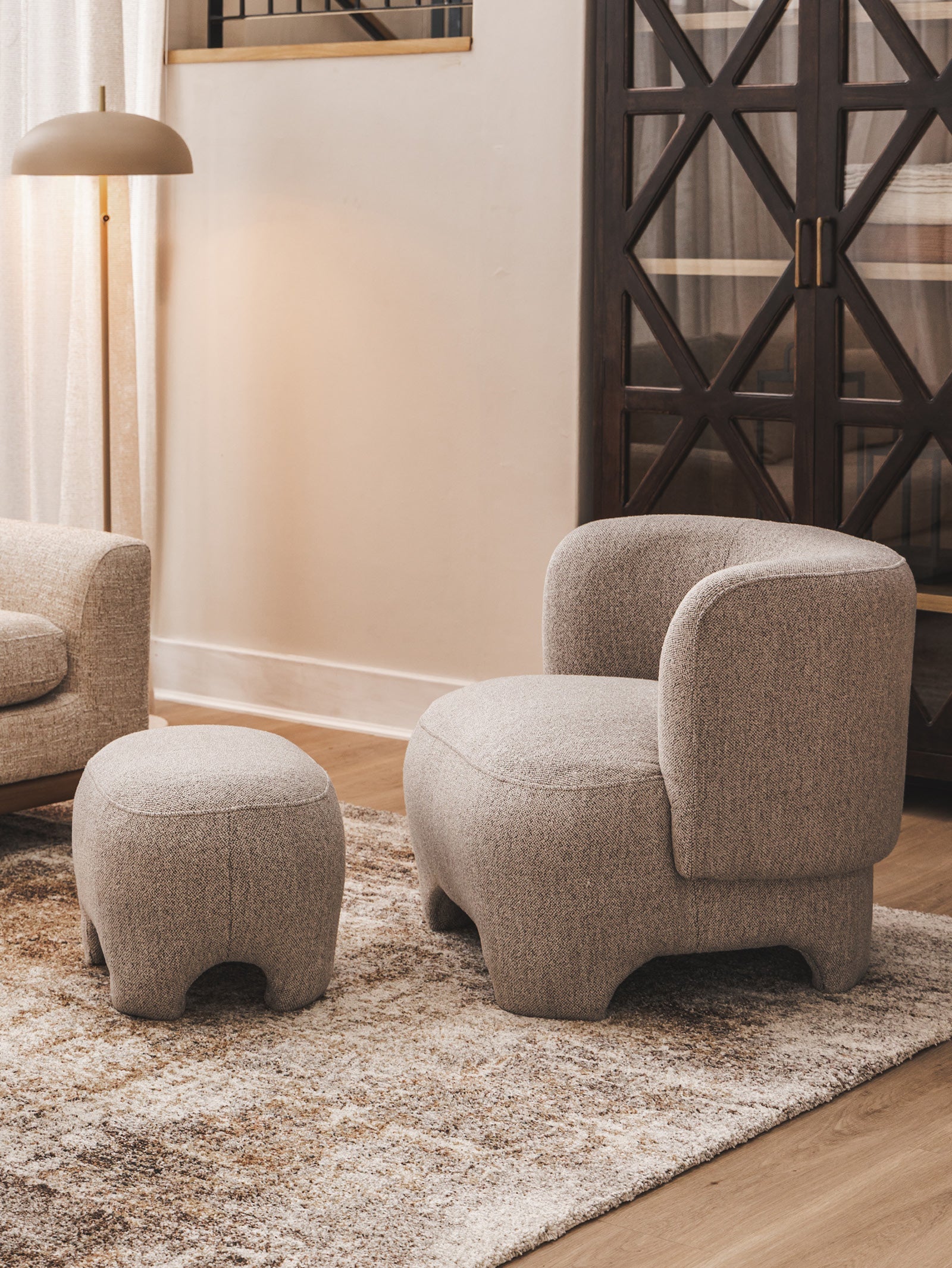 Fauteuil d'appoint en tissu pour salon