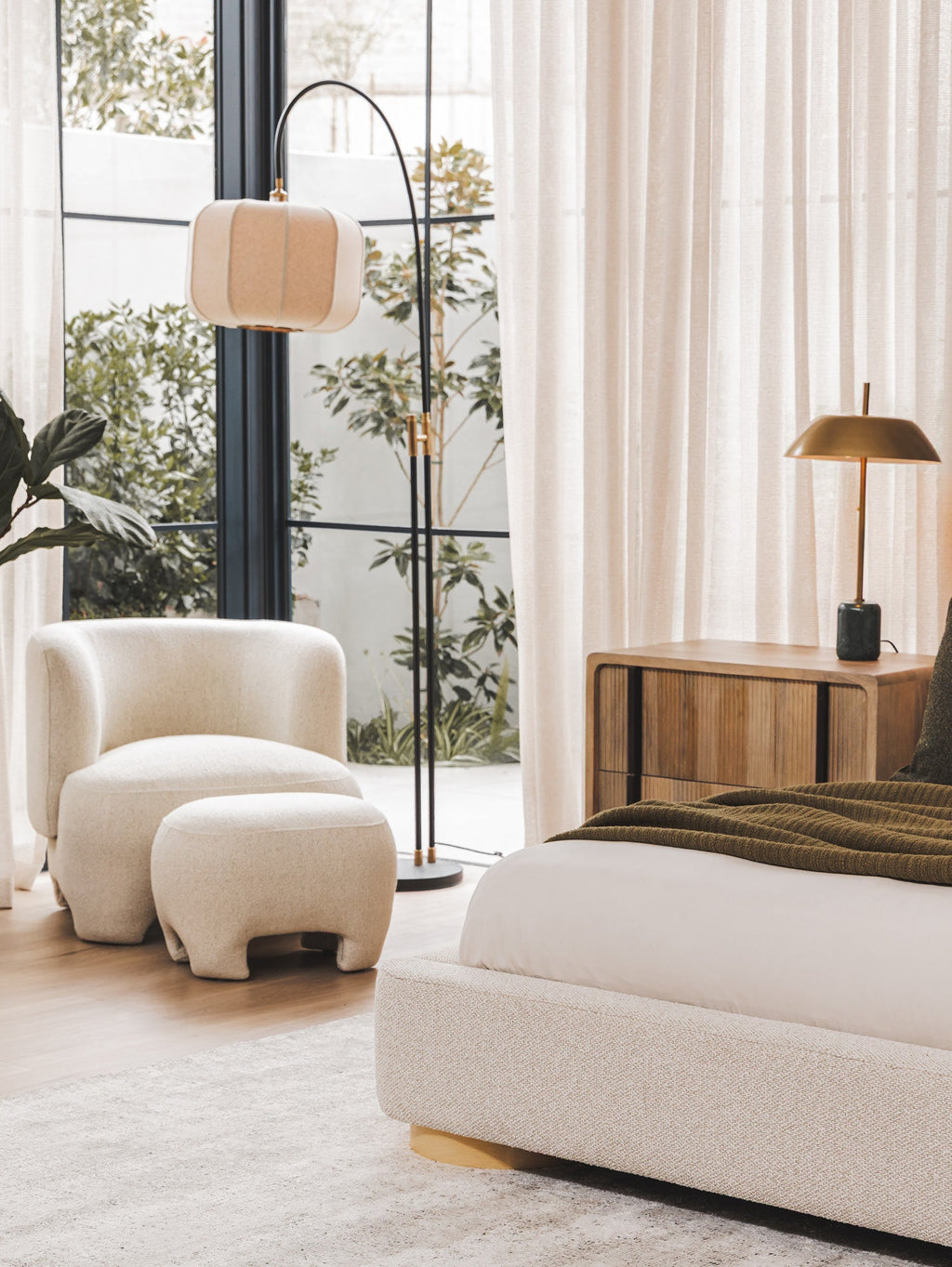 Fauteuil d'appoint en tissu pour salon