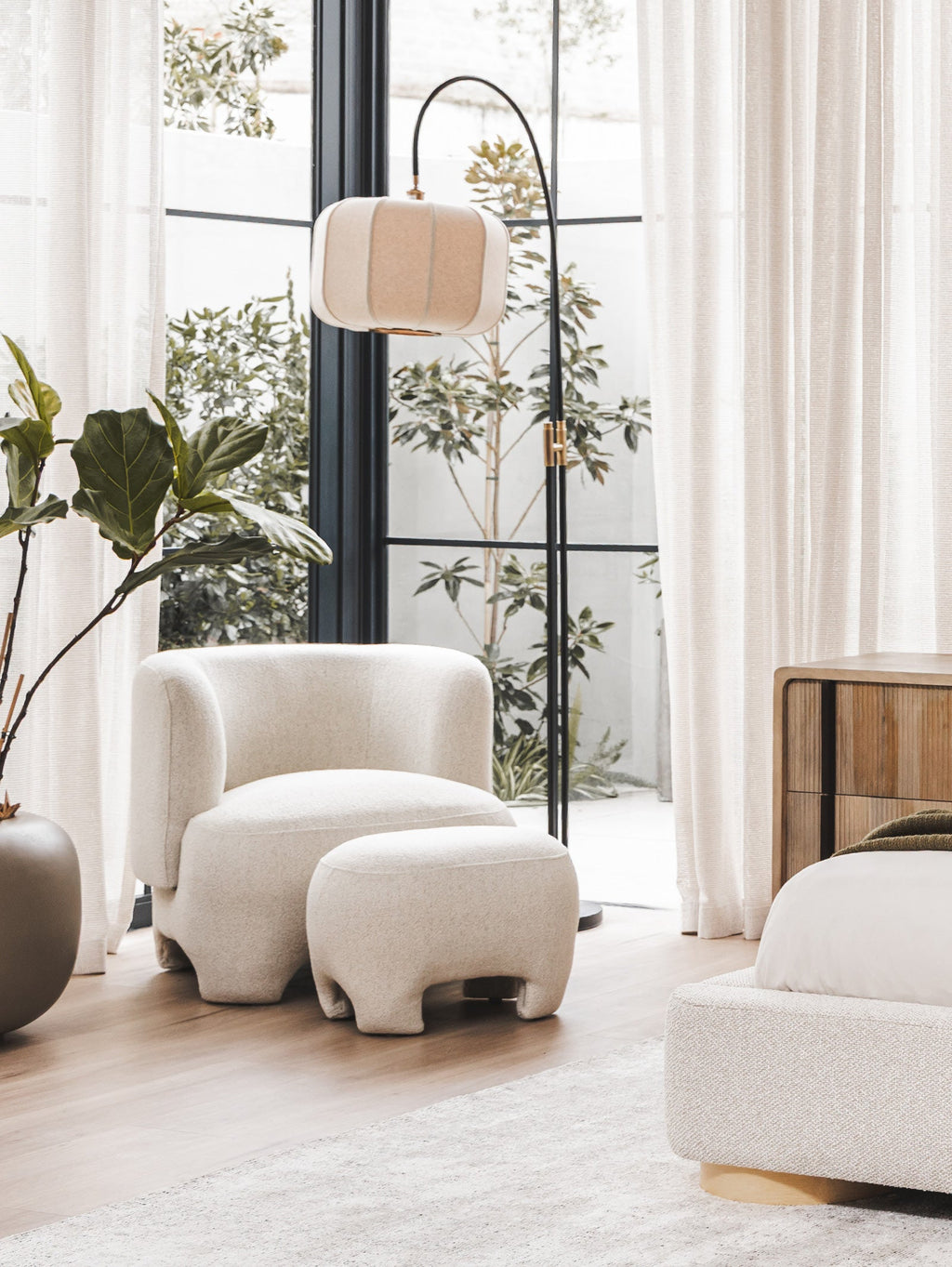 Fauteuil d'appoint en tissu pour salon