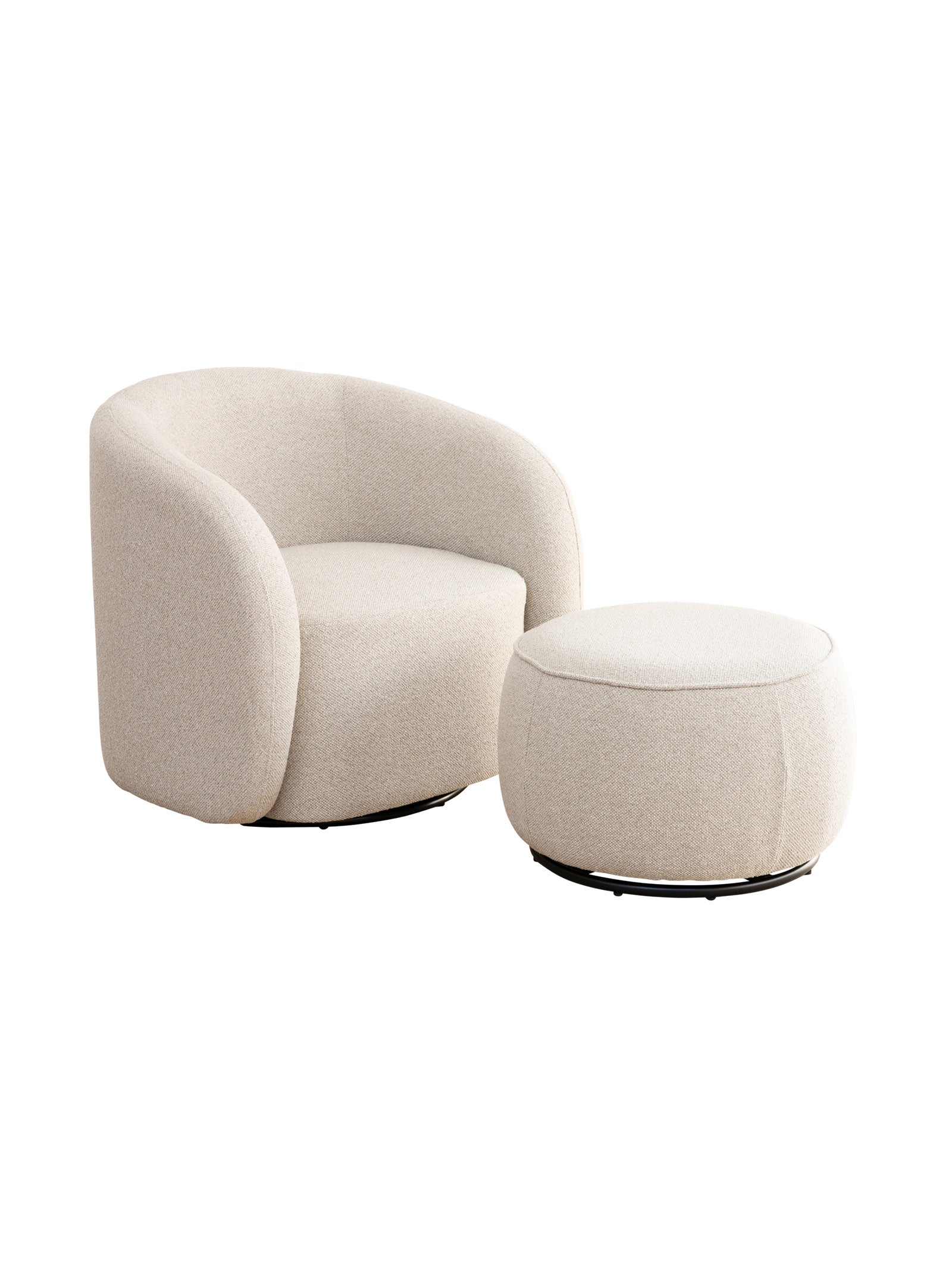 Fauteuil pivotant en tissu pour salon