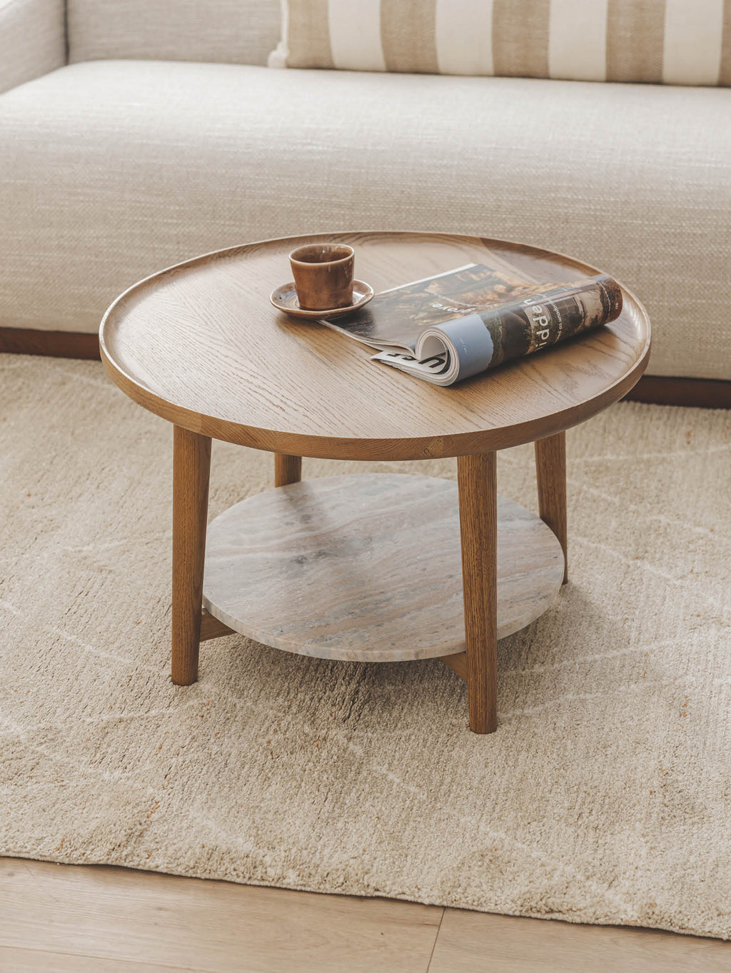 Table Basse Moderne en Chêne Massif pour Salon