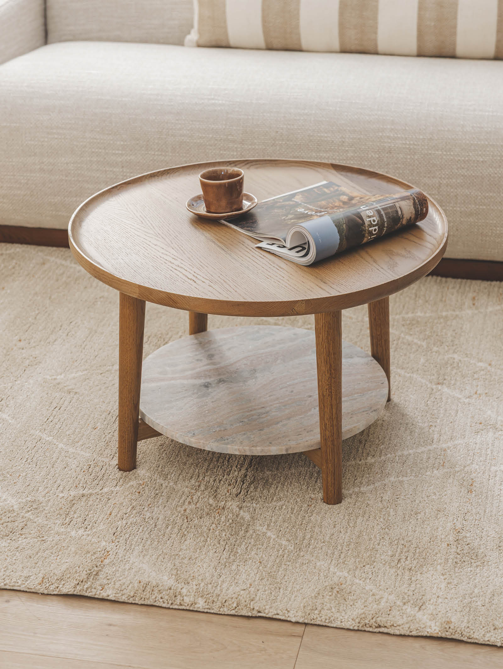 Table Basse Moderne en Chêne Massif pour Salon