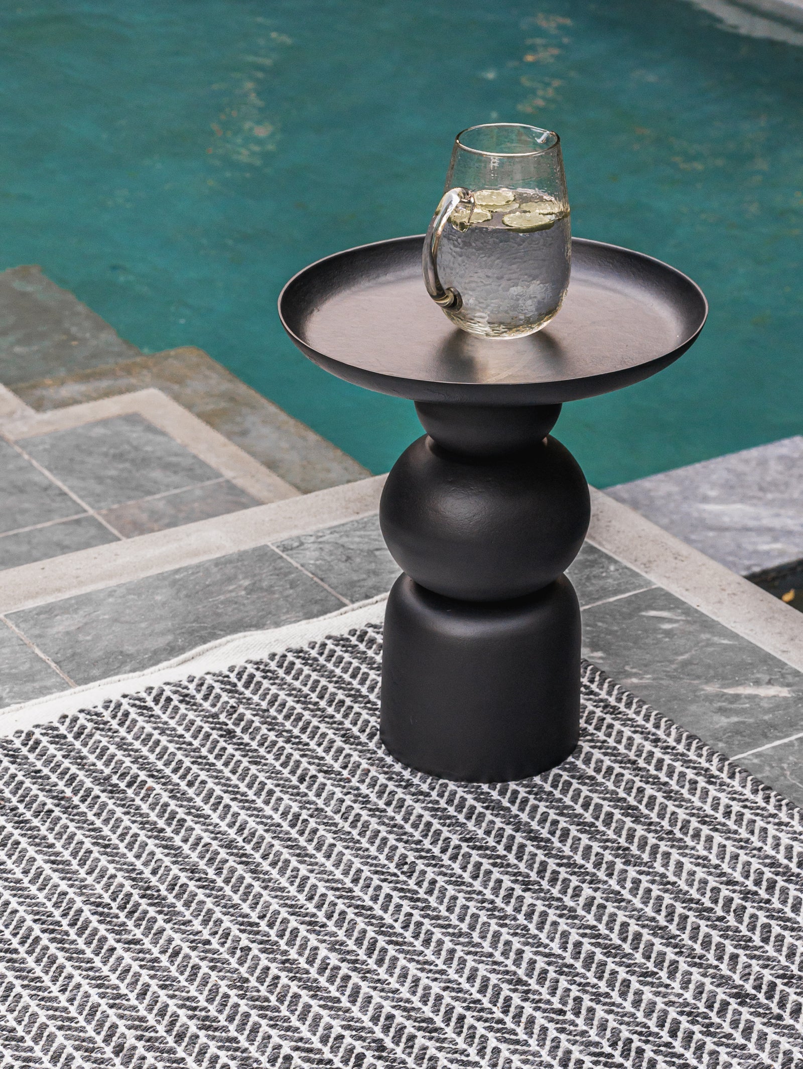 Table d'appoint en aluminium pour patio