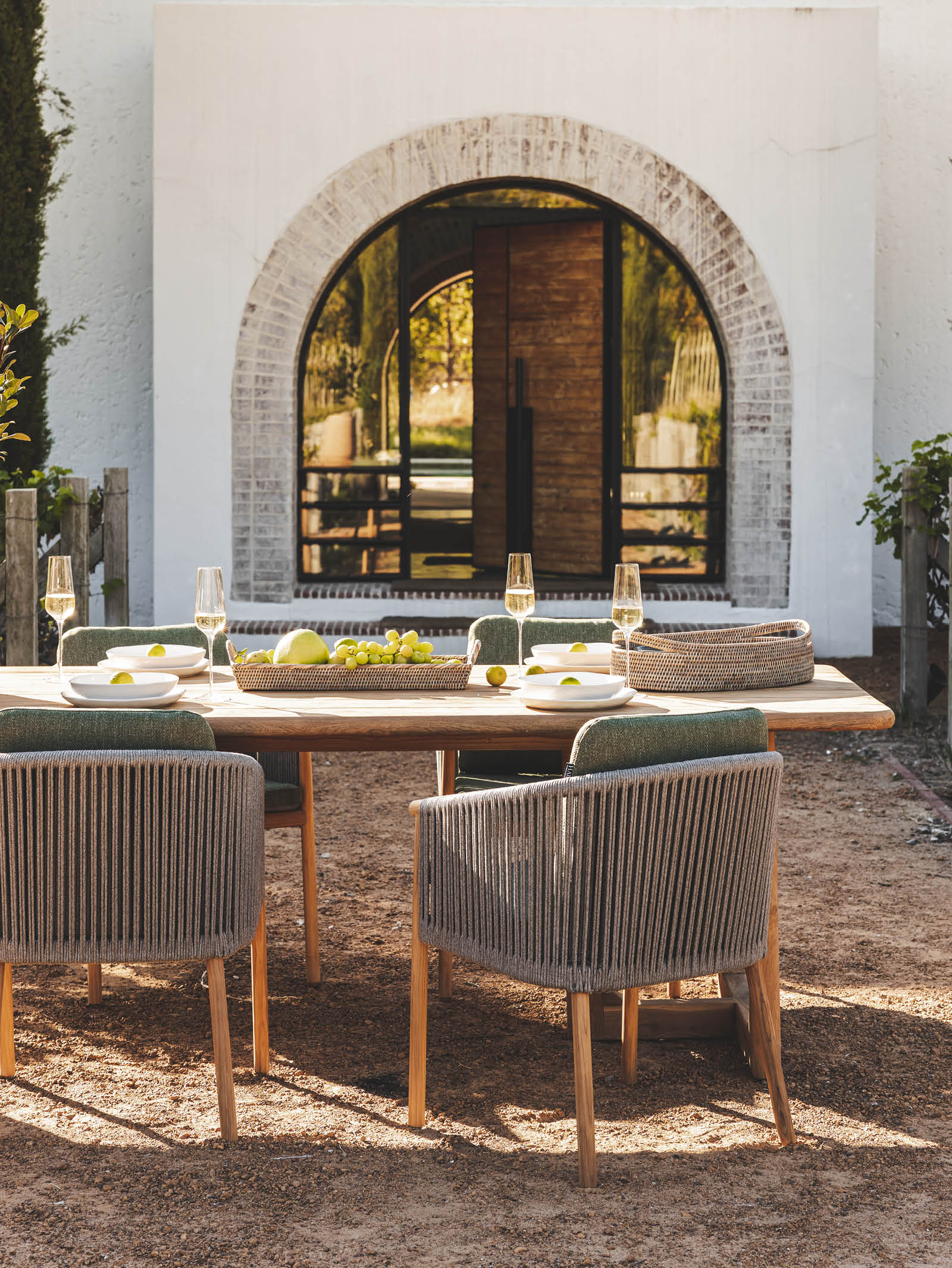 Chaise de salle à manger en teck pour terrasse