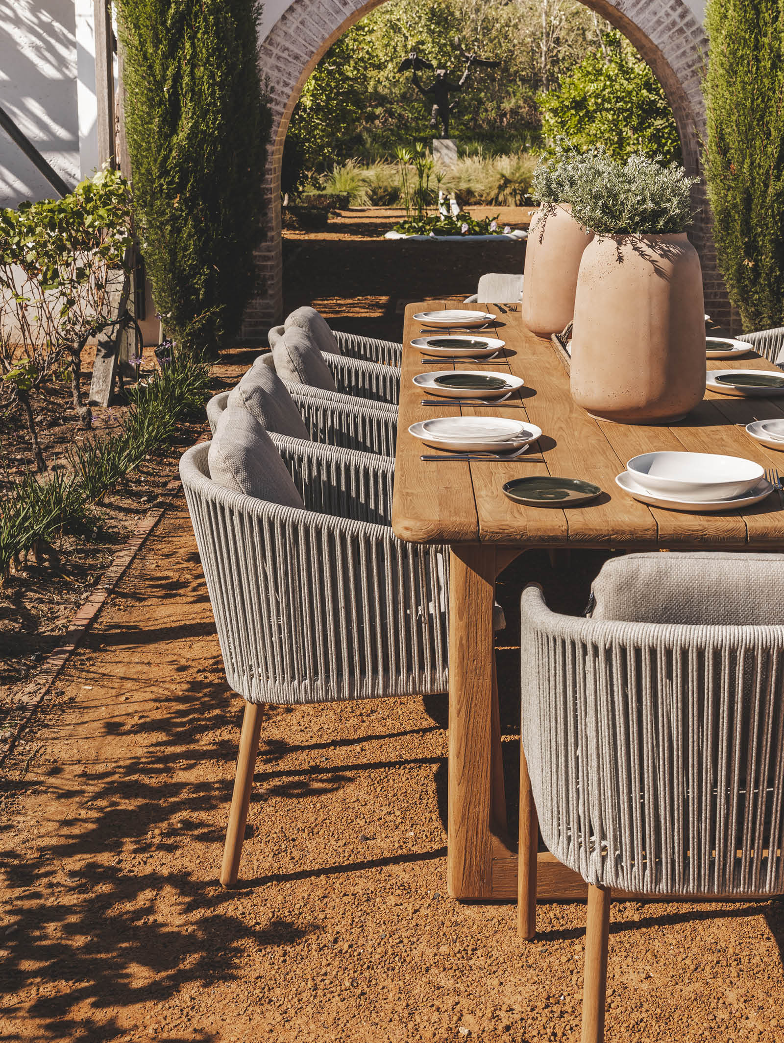 Chaise de salle à manger en teck pour terrasse