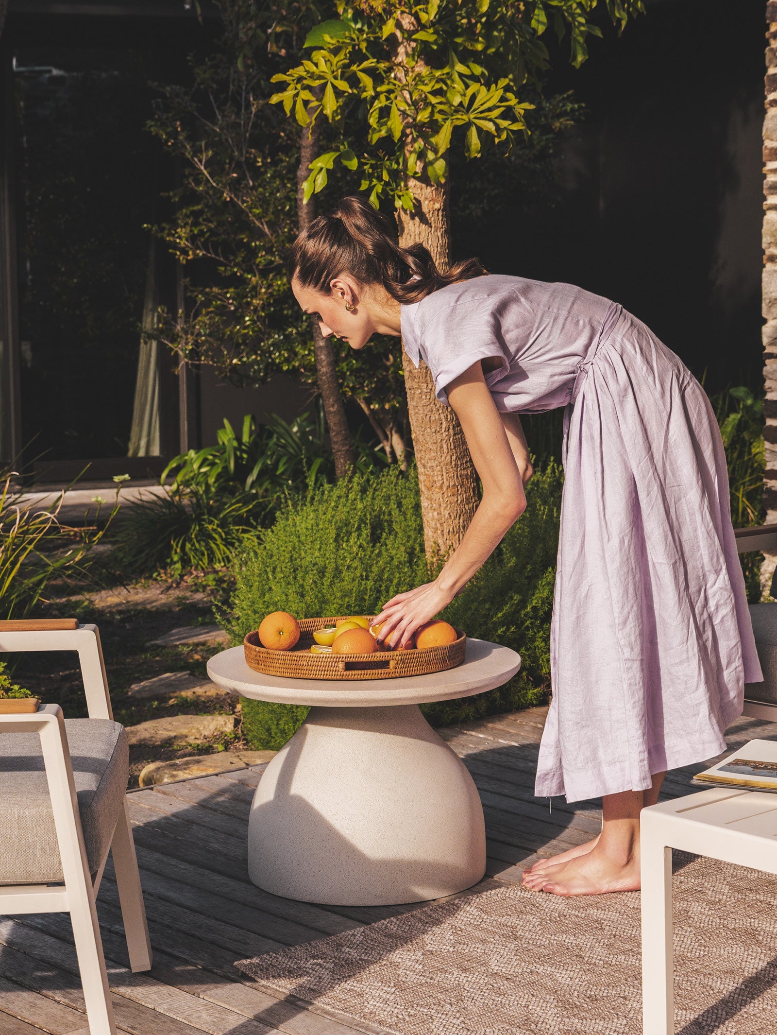 Table de terrasse contemporaine