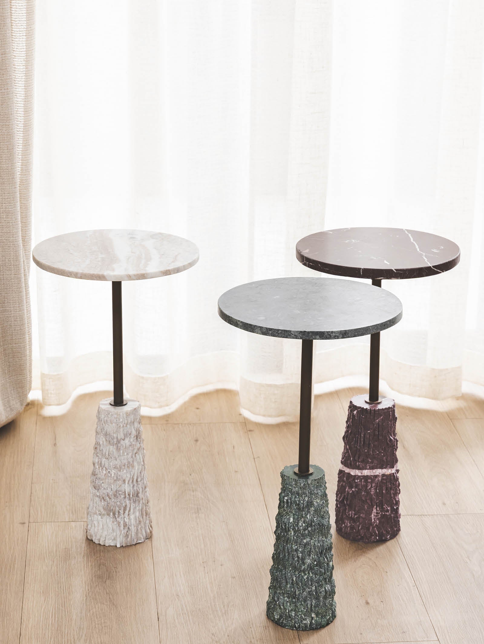 Table d'appoint en marbre pour patio