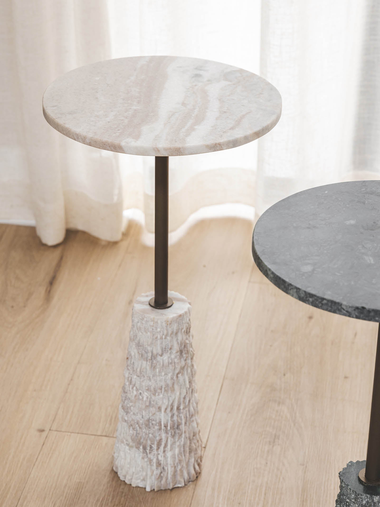 Table d'appoint en marbre pour patio