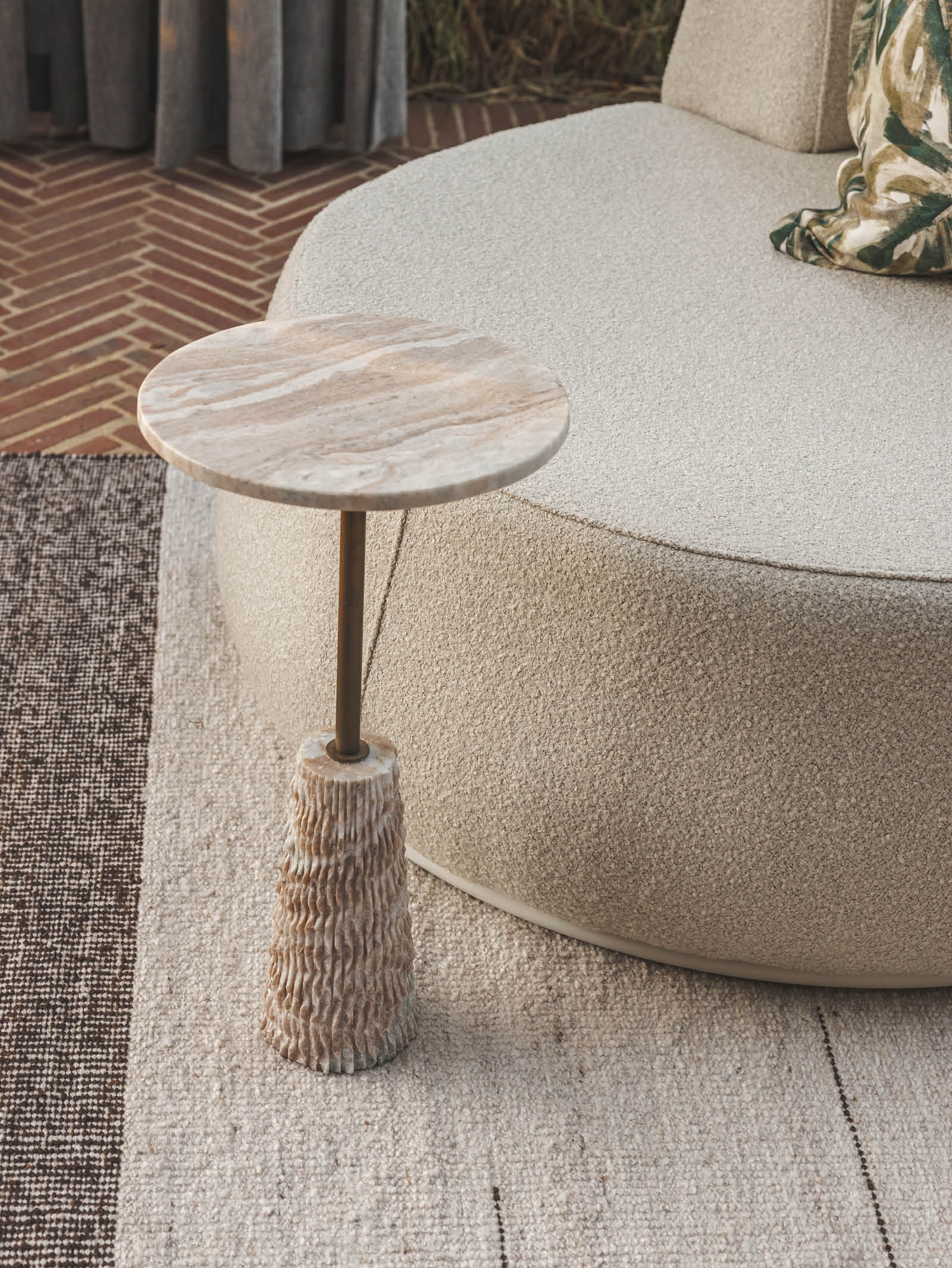 Table d'appoint en marbre pour patio