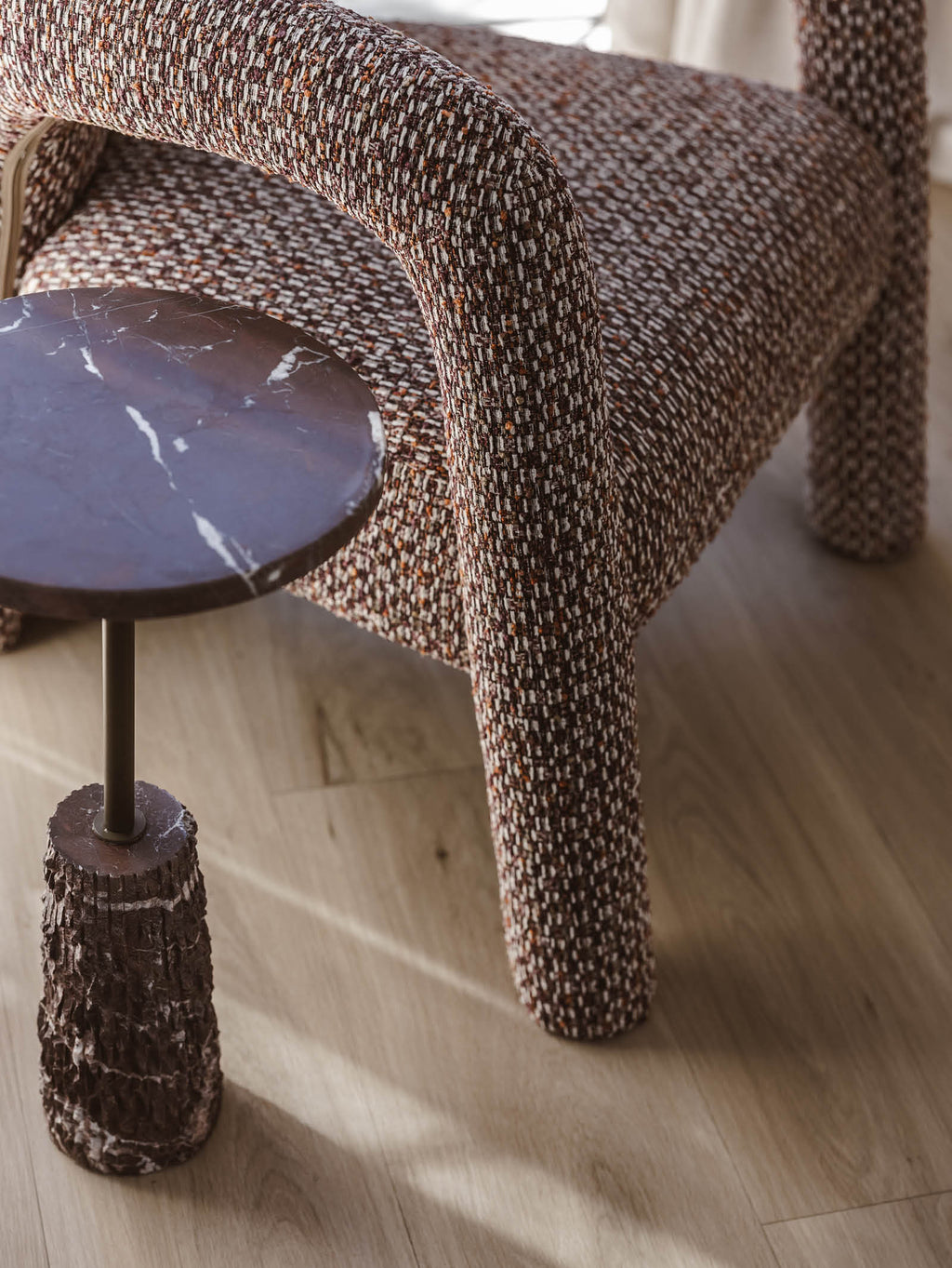 Table d'appoint en marbre pour patio