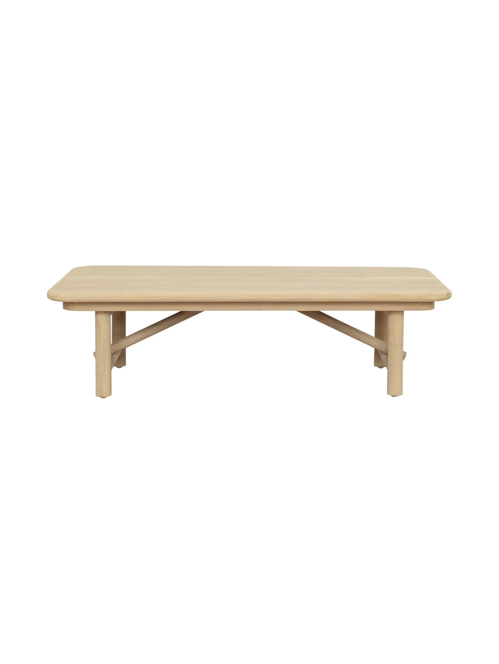 Table basse minimaliste en teck pour terrasse