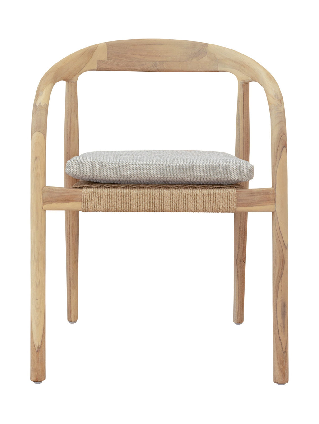 Chaise de salle à manger minimaliste en teck pour patio