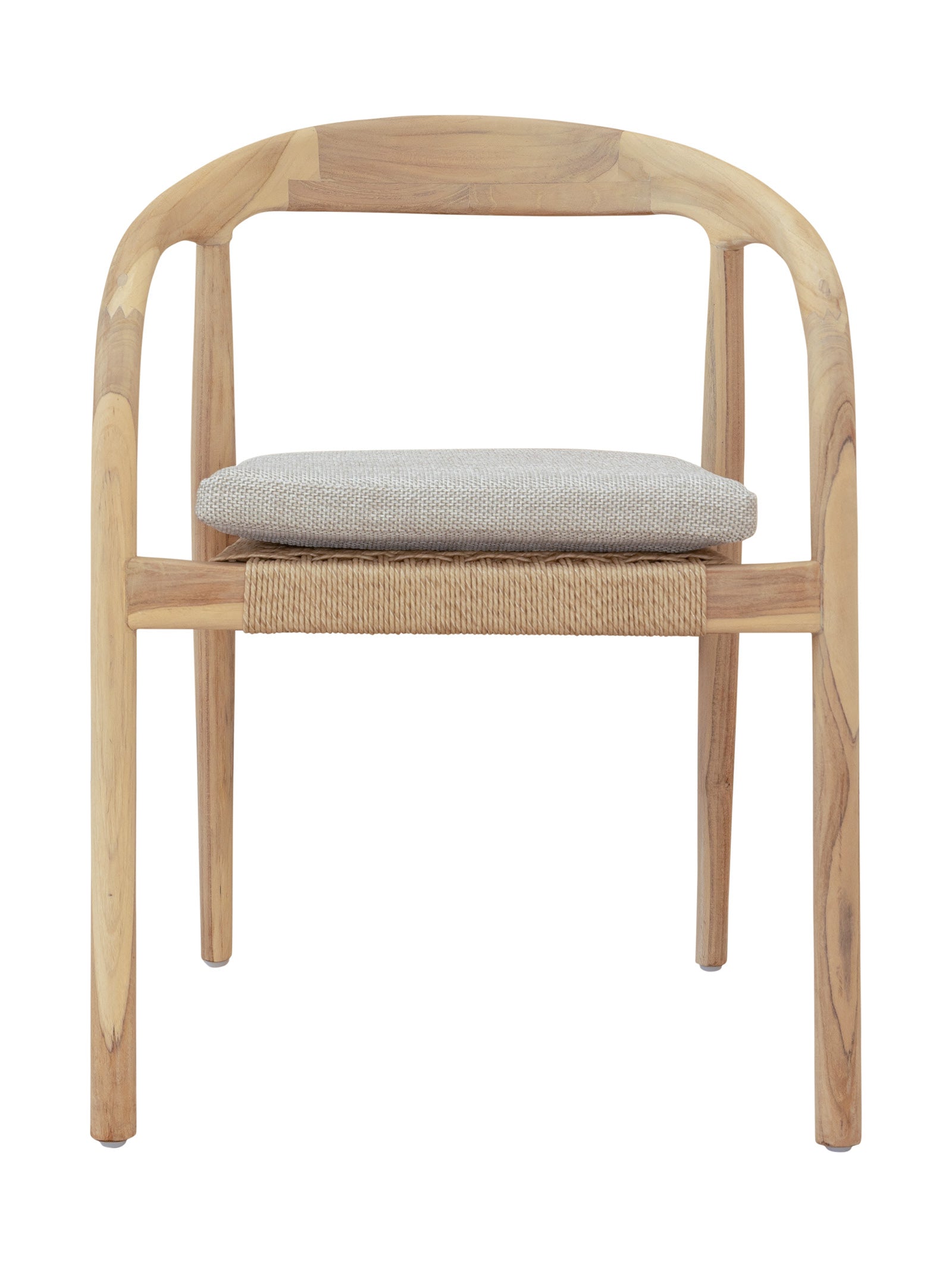 Chaise de salle à manger minimaliste en teck pour patio