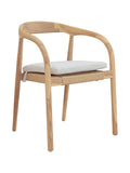 Chaise de salle à manger minimaliste en teck pour patio