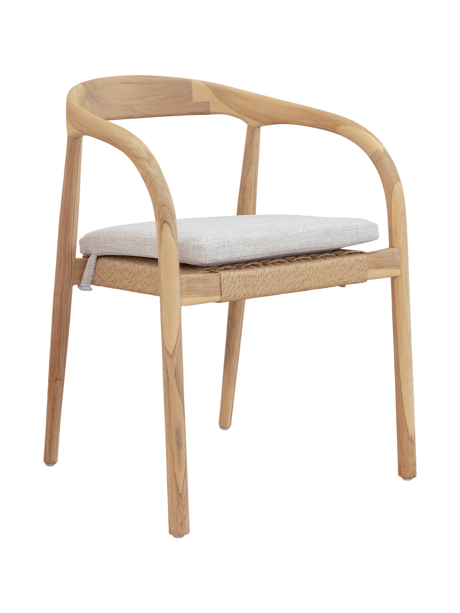 Chaise de salle à manger minimaliste en teck pour patio