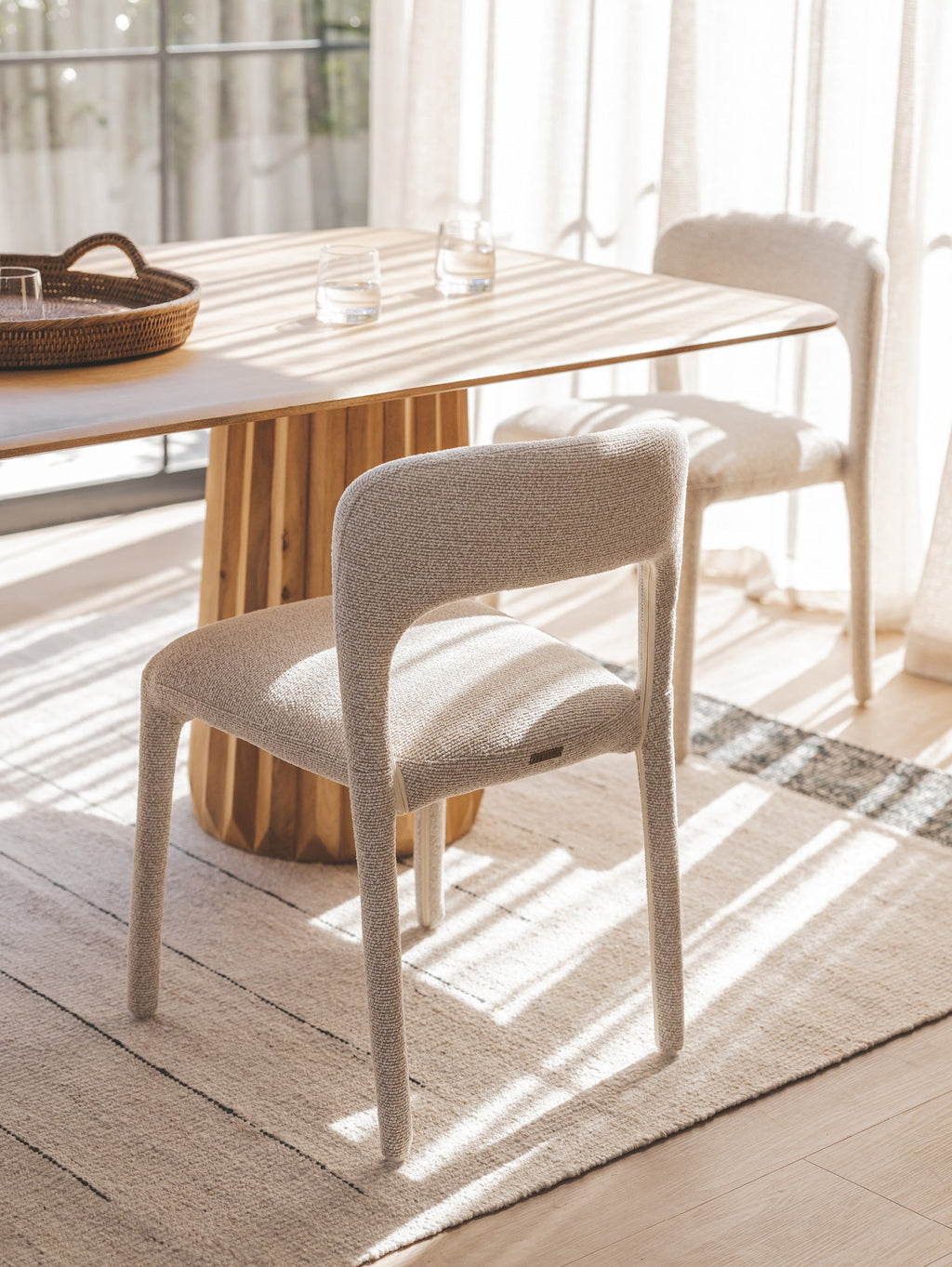 Chaise de salle à manger en tissu moderne