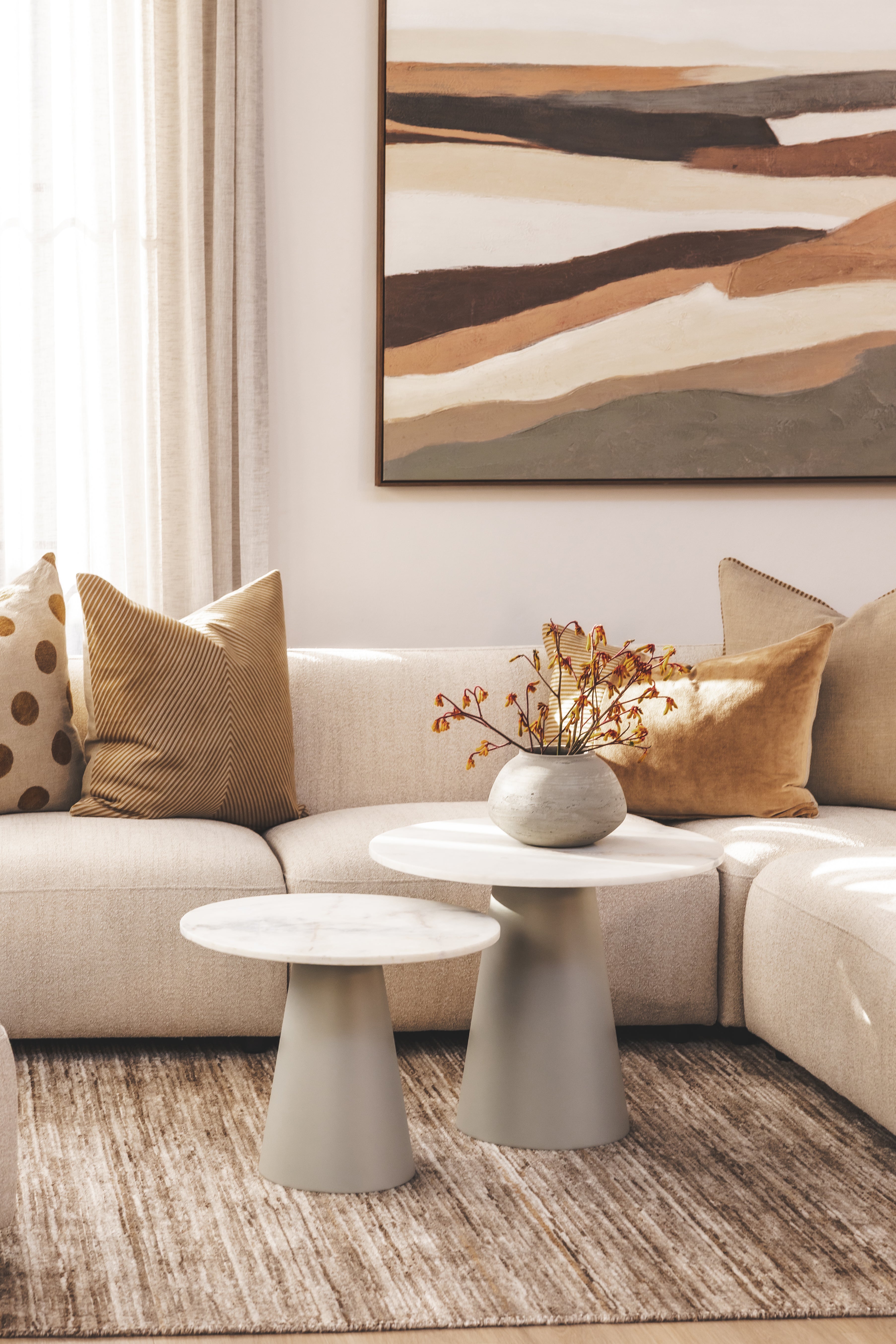 Table d'appoint moderne en marbre pour salon
